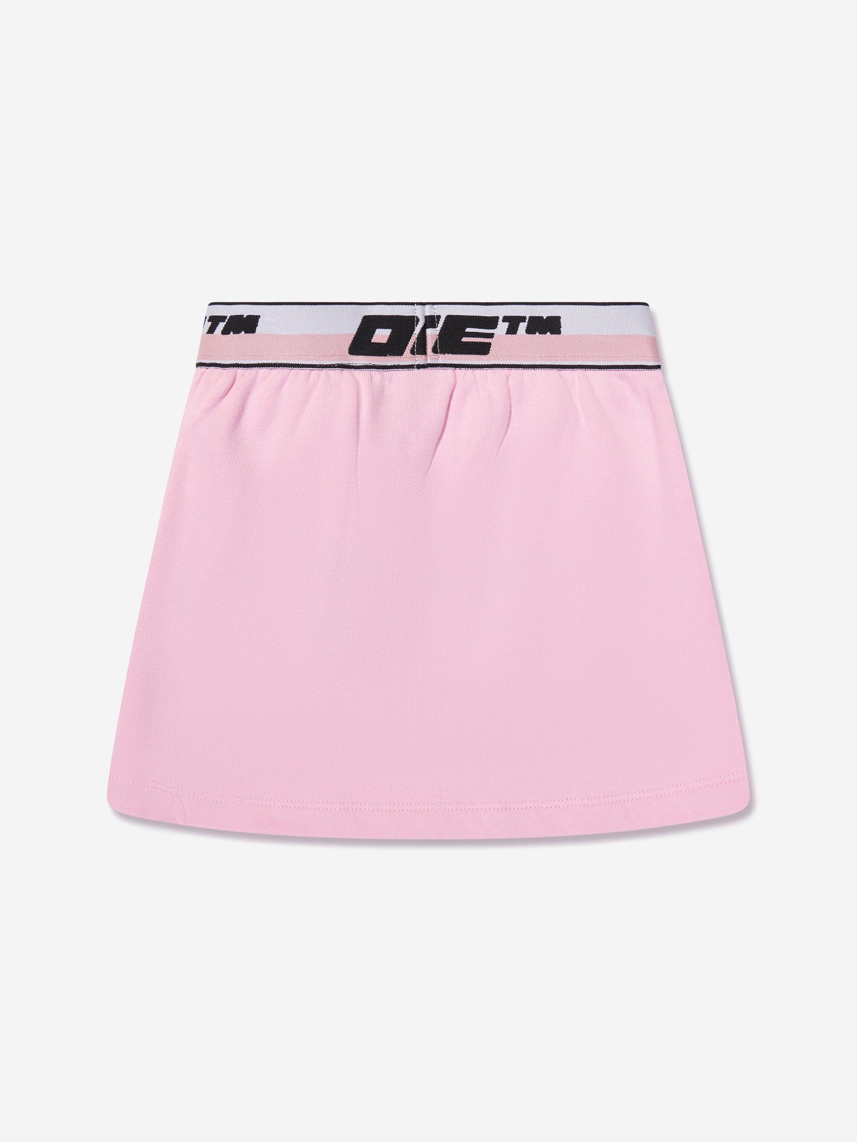 Off-White Girls Logo Industrial Sweat Skirt in Pink