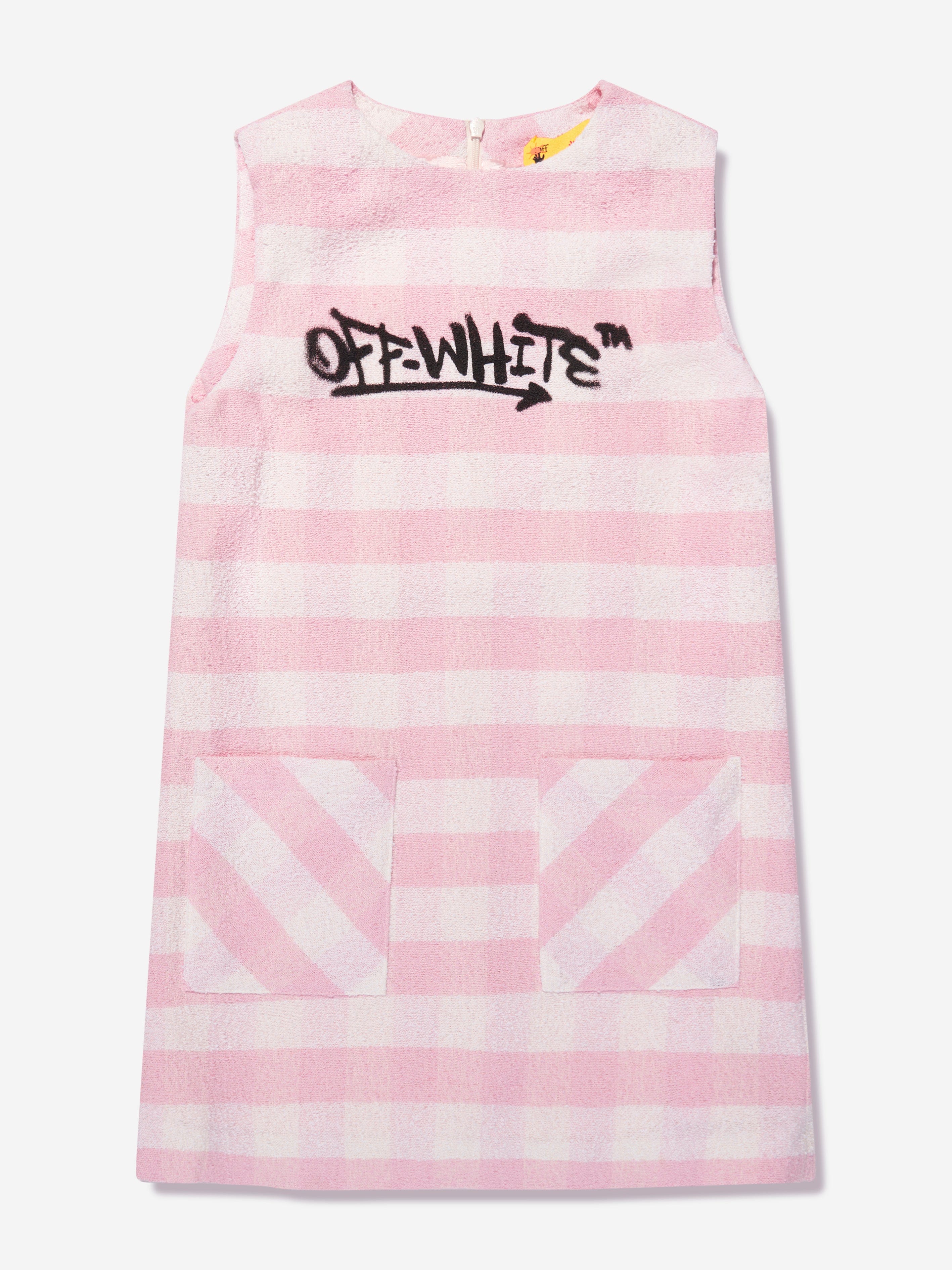 Off-White Girls Off Graffiti Sleeveless Dress in Pink