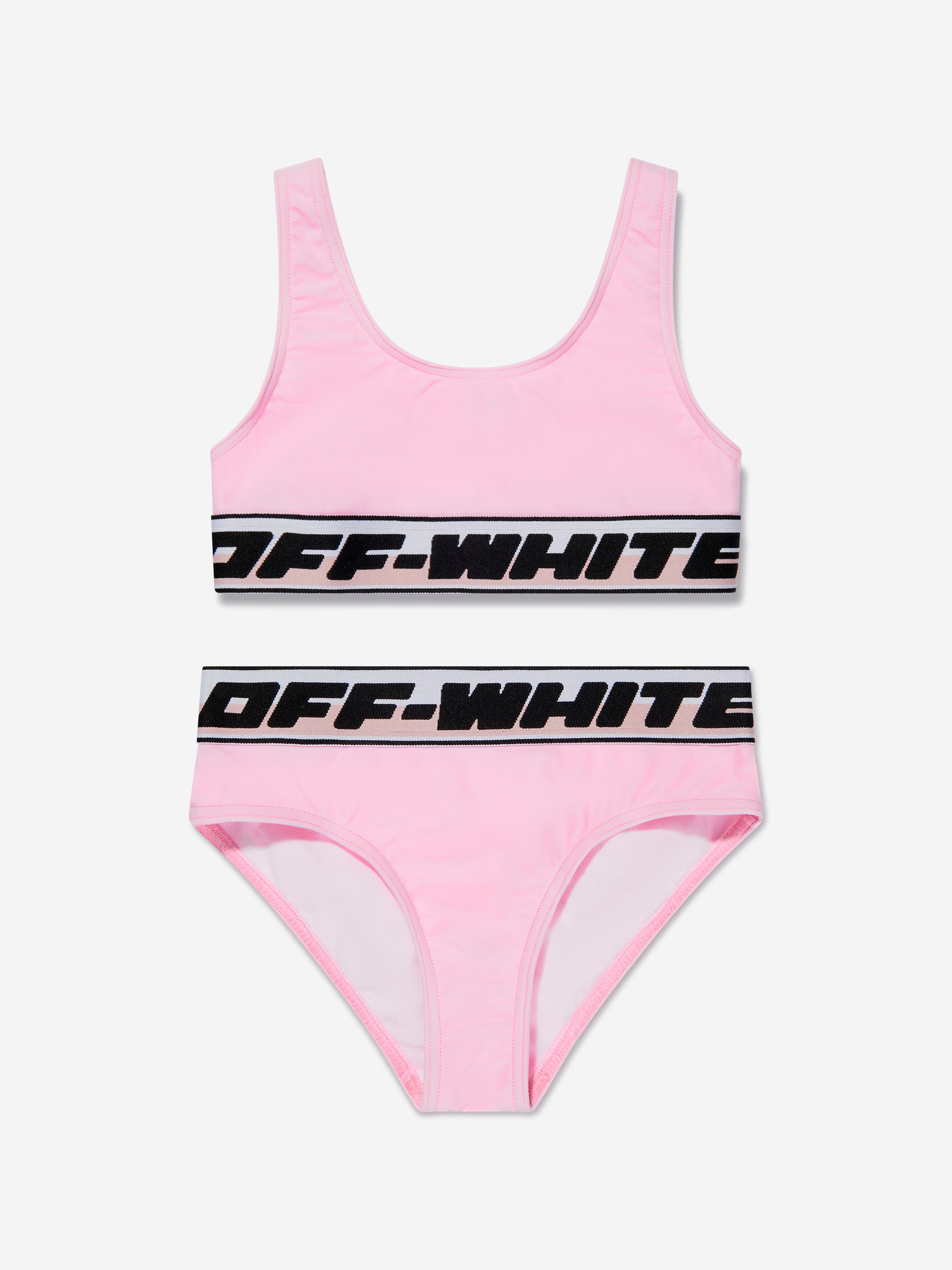 Off-White Girls Logo Band Bikini in Pink