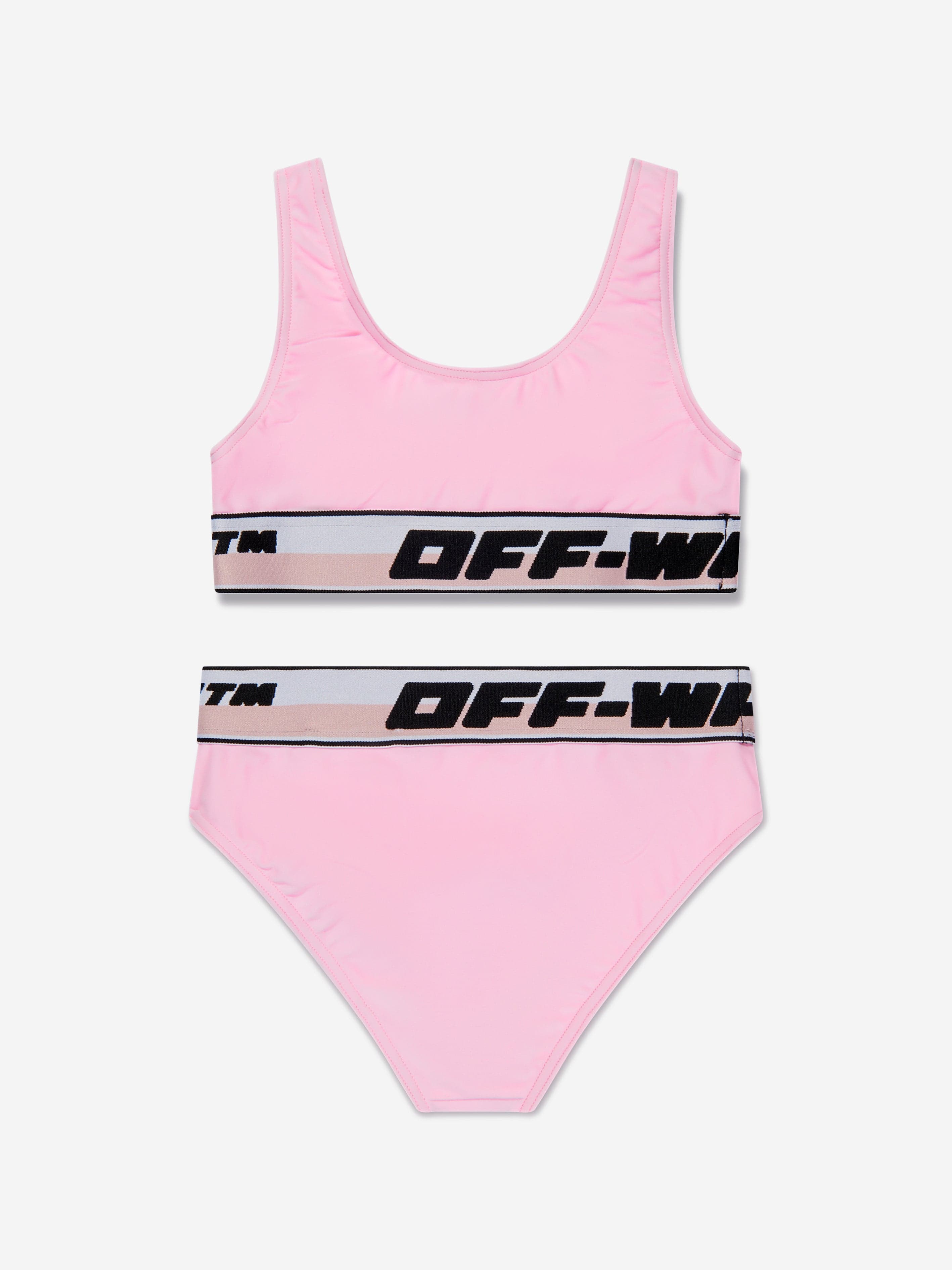 Off-White Girls Logo Band Bikini in Pink