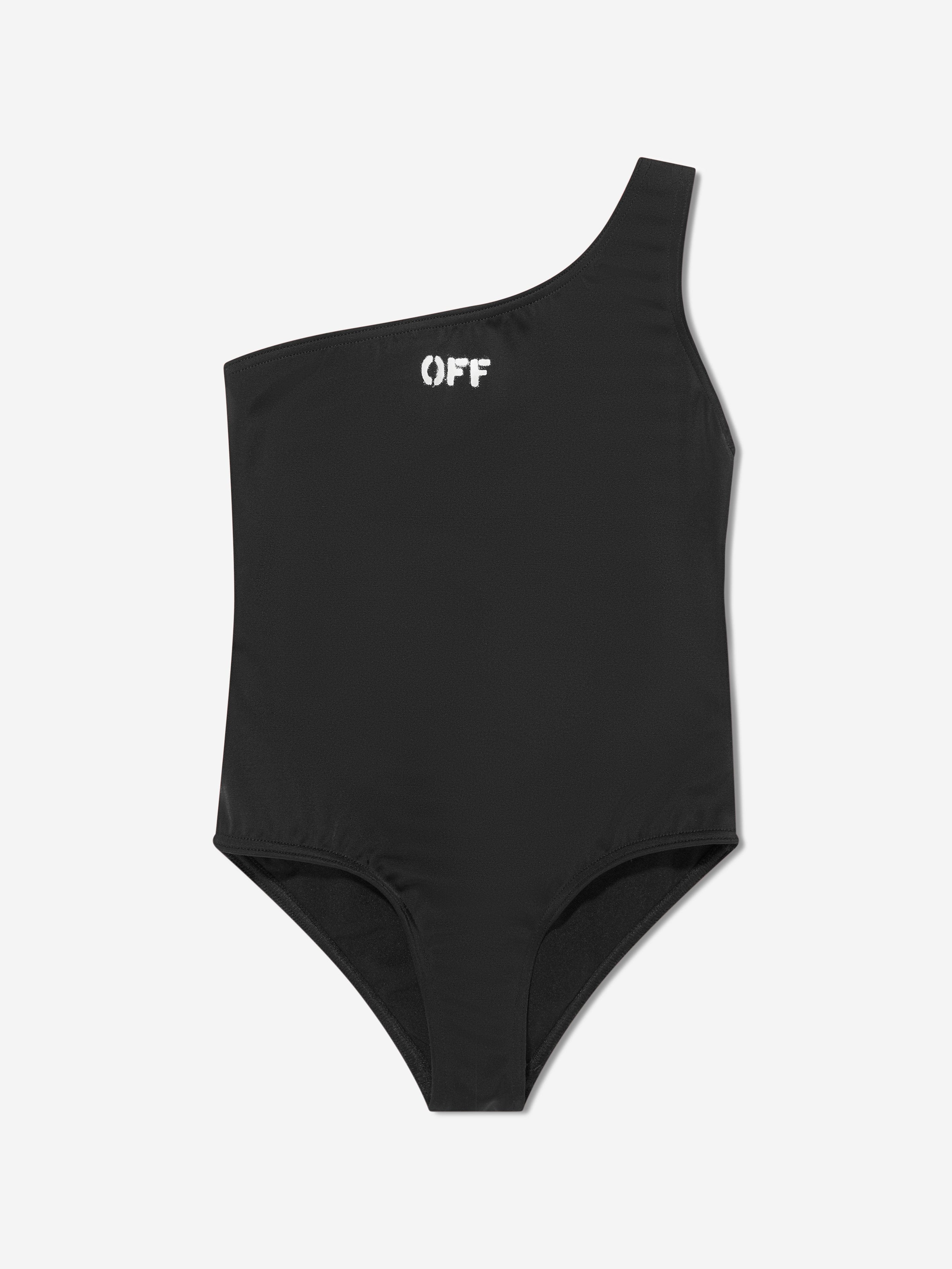 Off-White Girls Off Stamp Swimsuit in Black