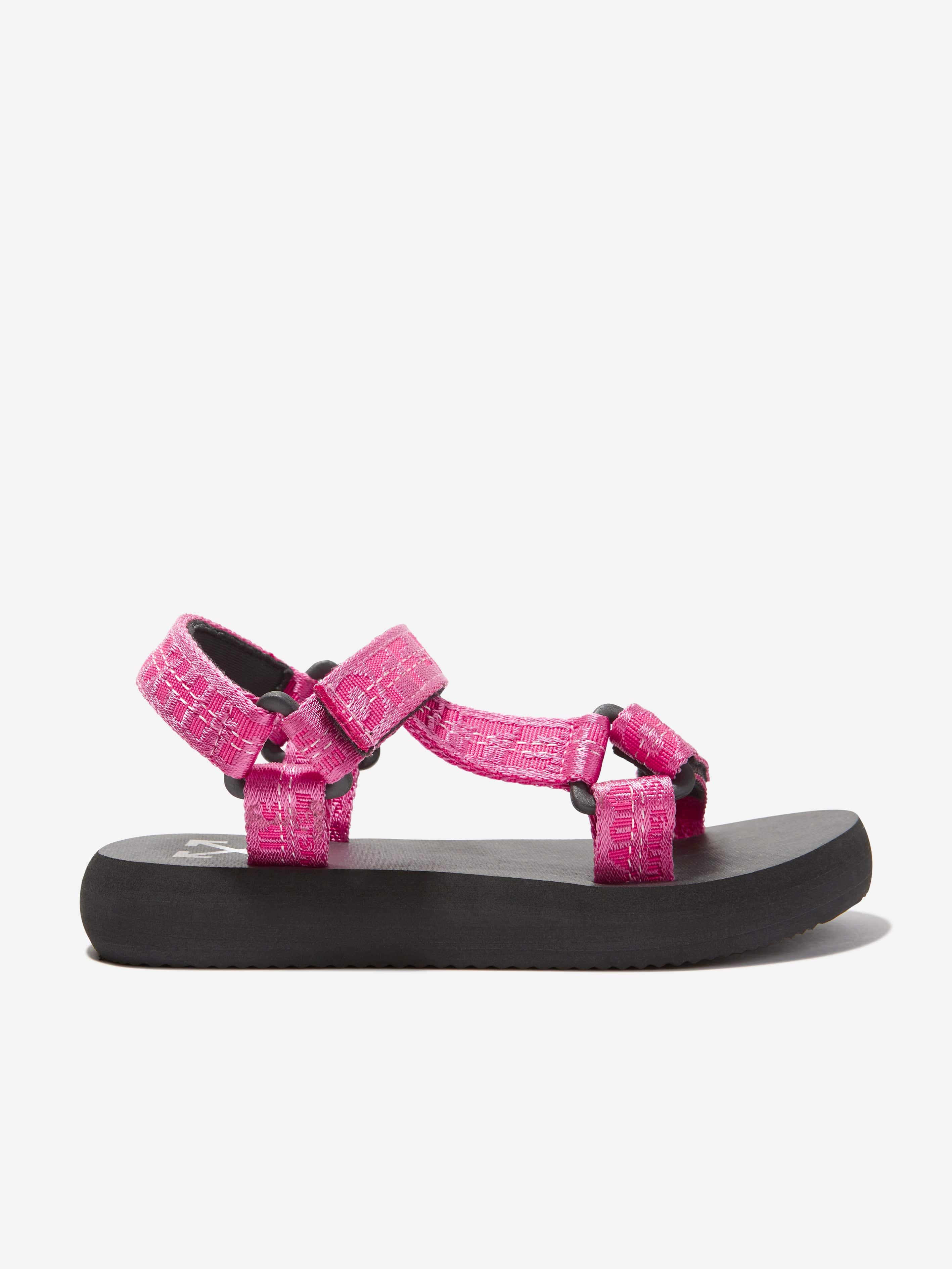 Off-White Girls Industrial Belt Sandals in Pink