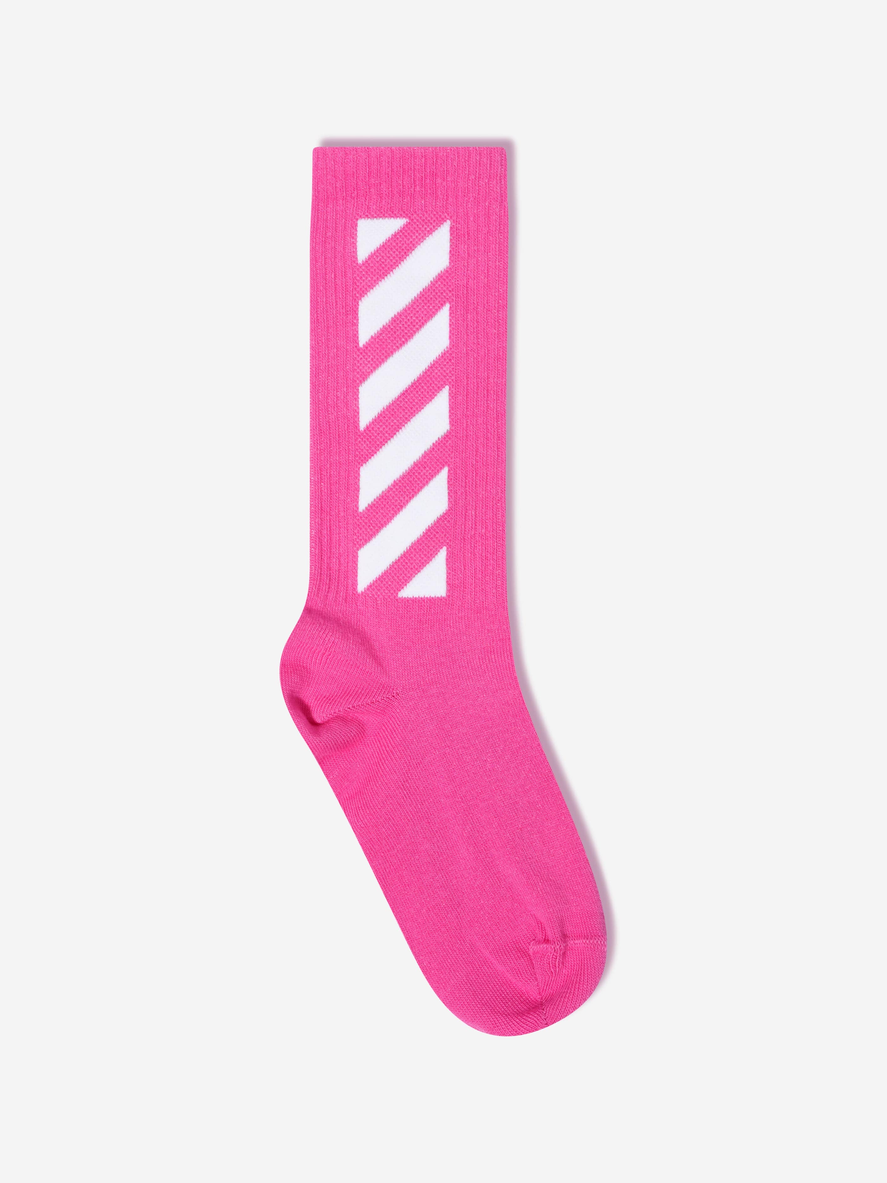 Off-White Girls Diagonal Logo Socks in Pink