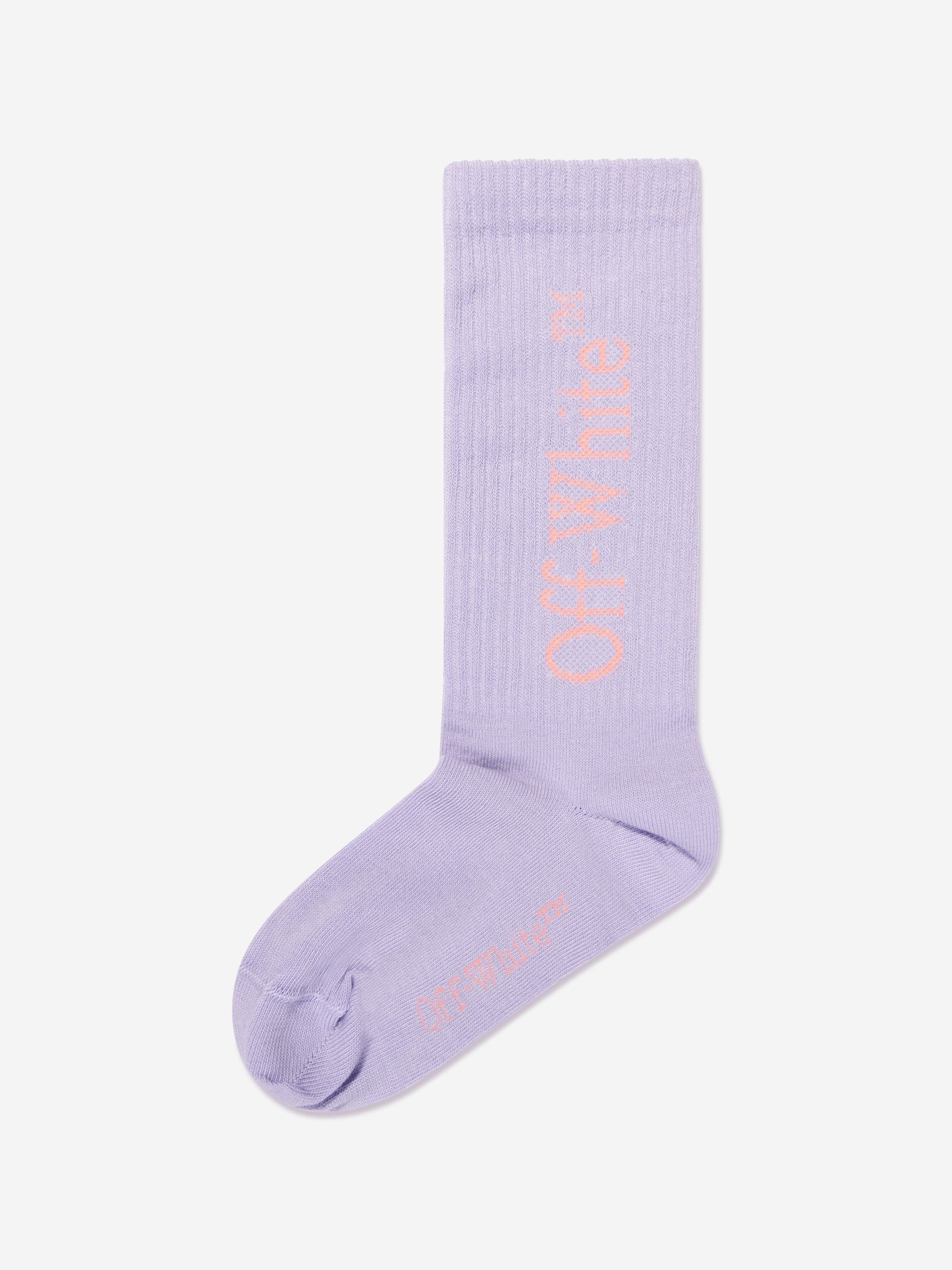 Off-White Girls Logo Arrow Socks in Lilac