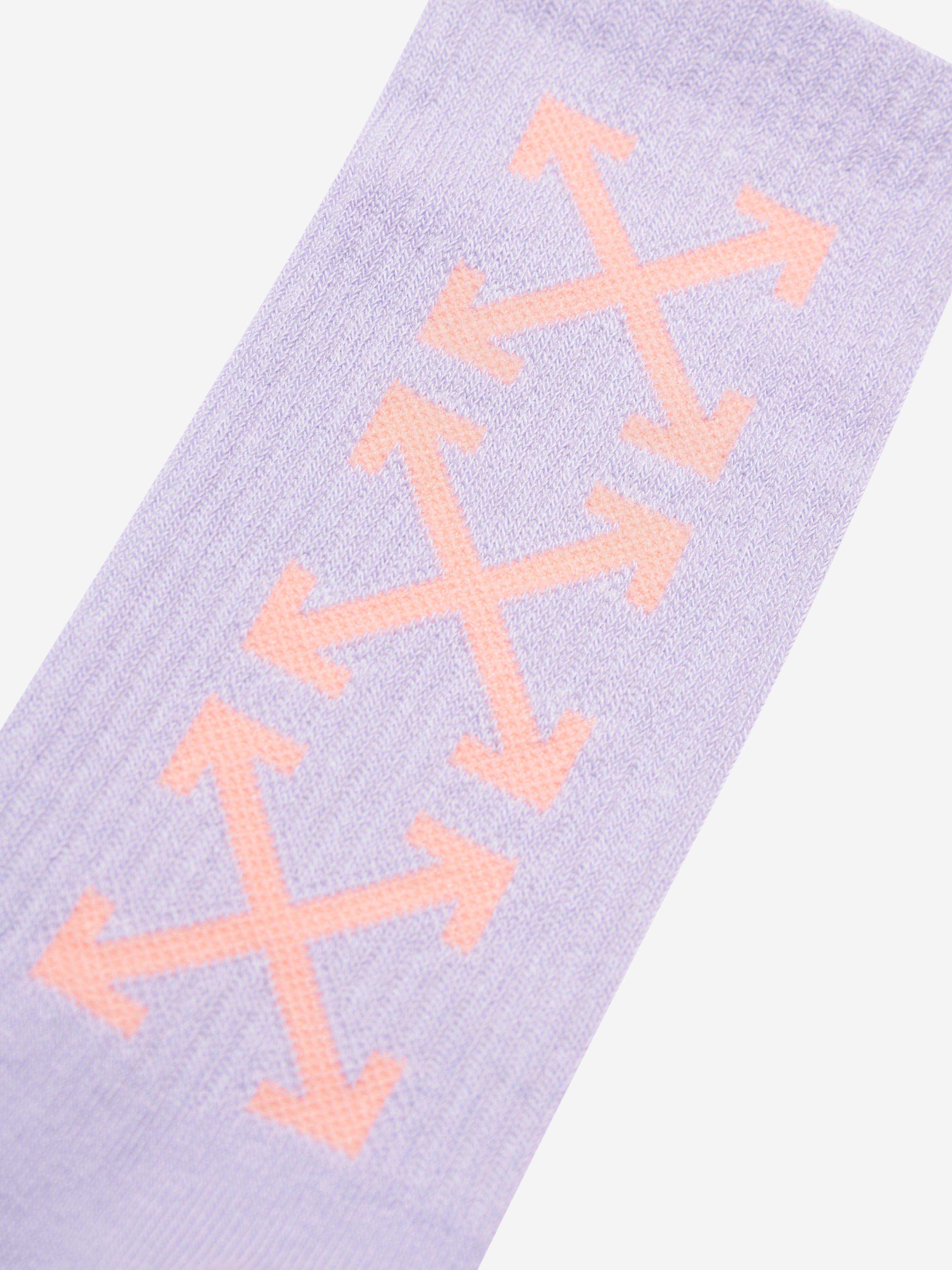 Off-White Girls Logo Arrow Socks in Lilac