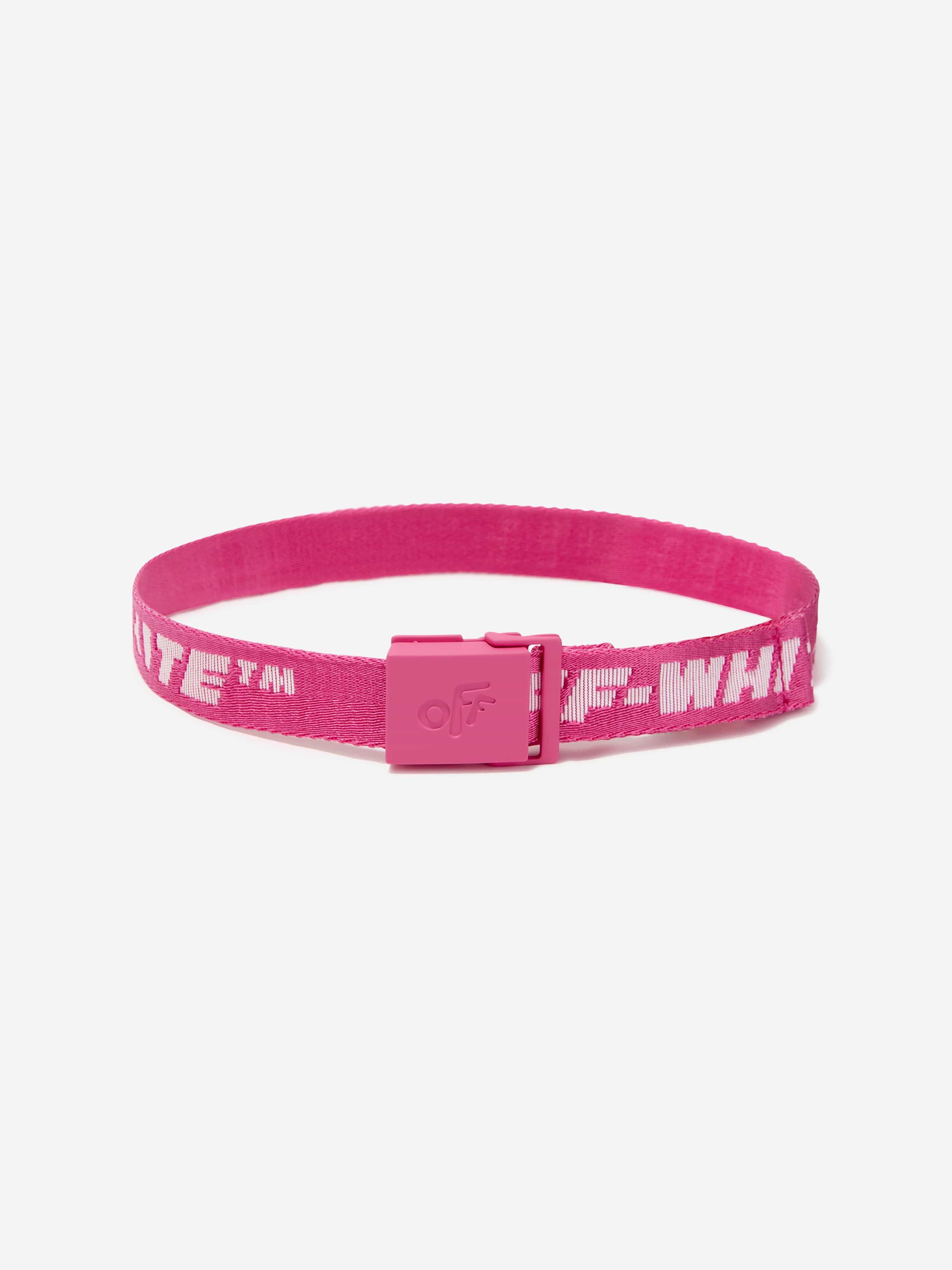 Off-White Girls Industrial Logo Belt in Pink