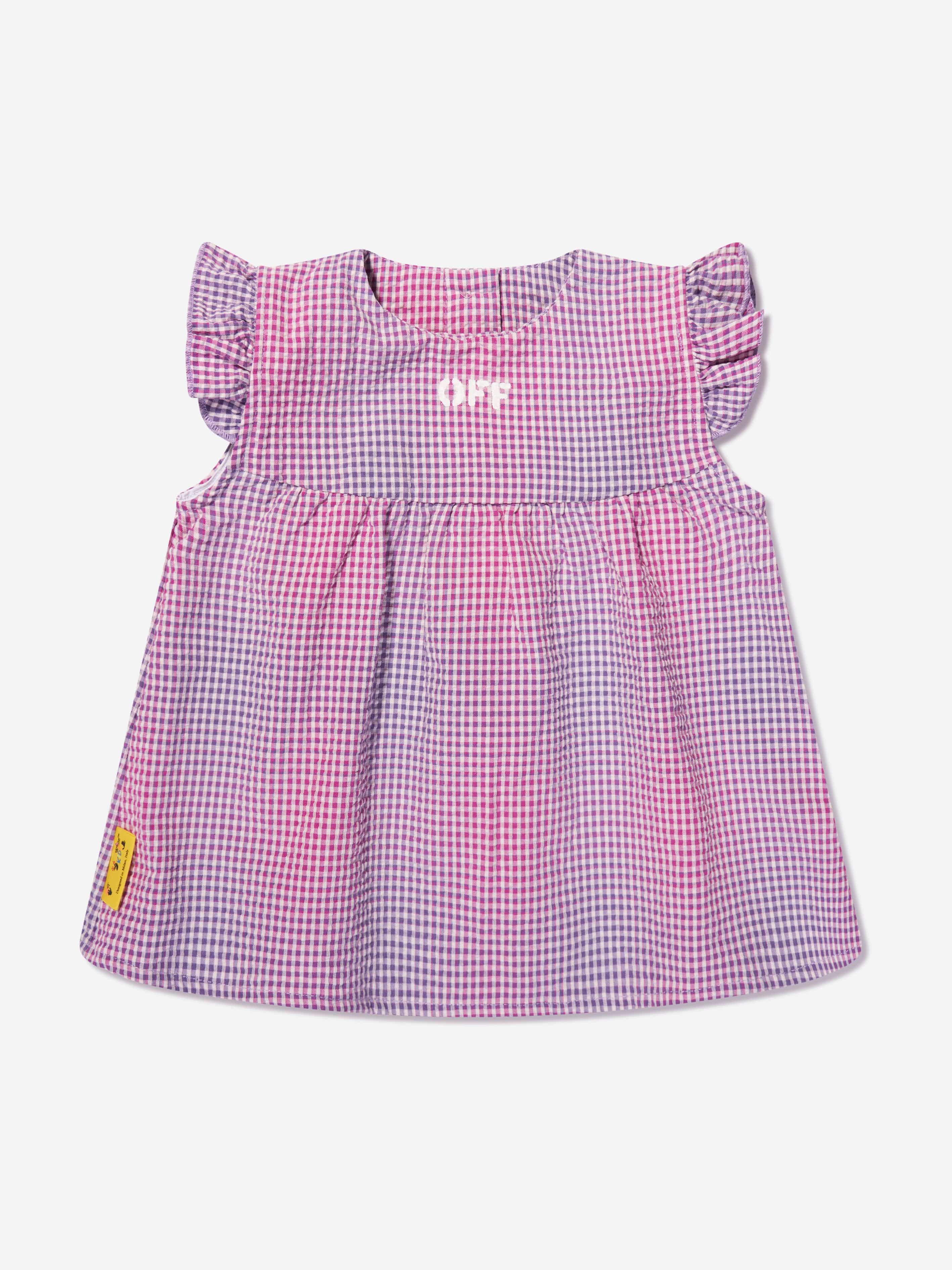 Off-White Baby Girls Off Stamp Dress With Knickers in Lilac