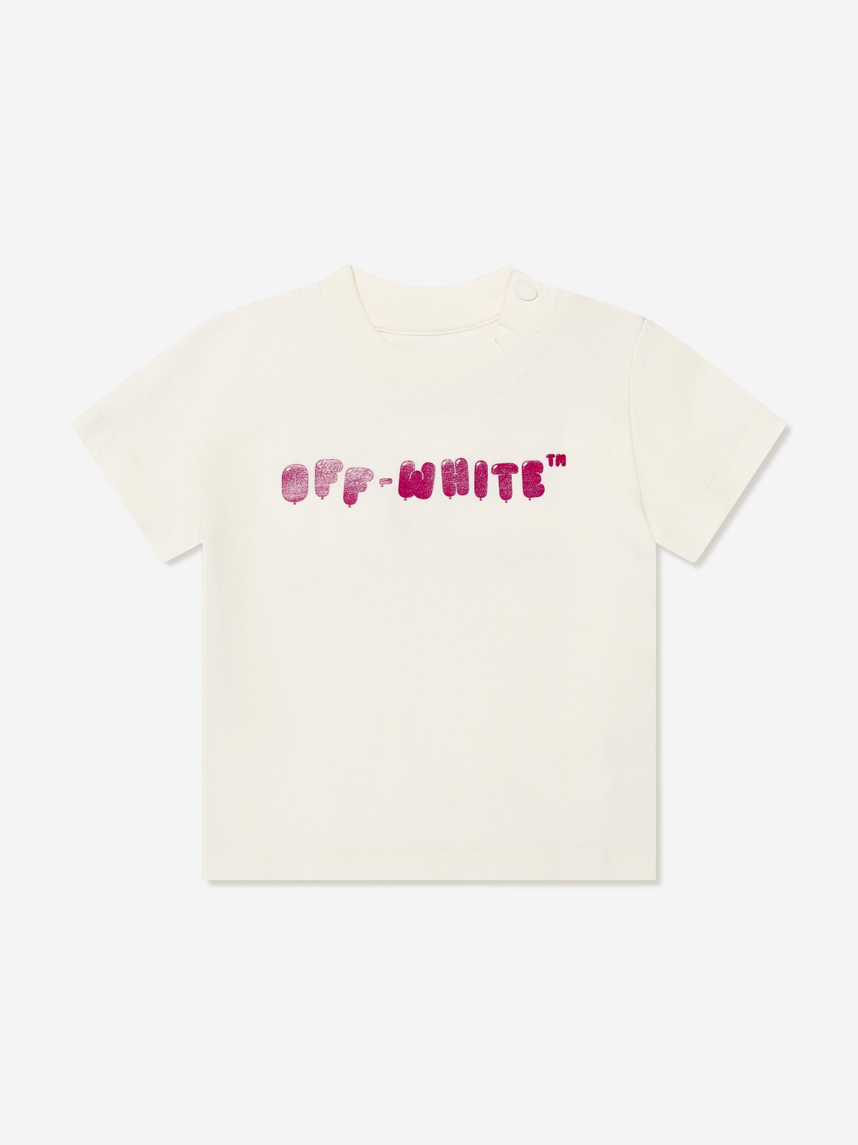 Off-White Baby Girls Balloons T-Shirt in Ivory