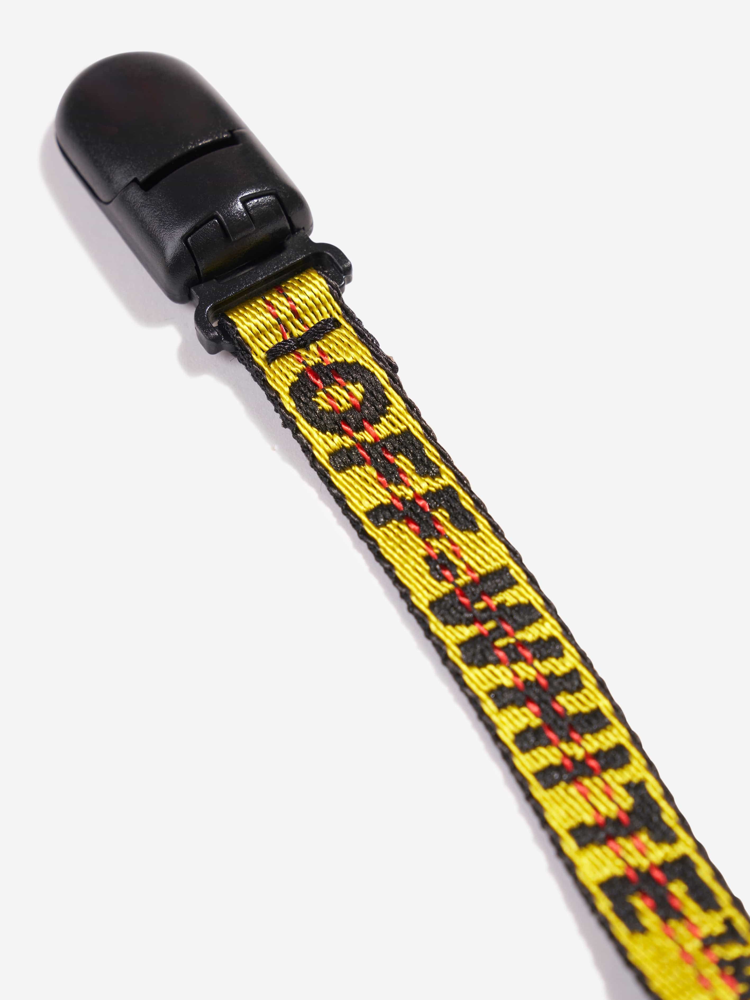 Off-White Baby Girls Logo Industrial Pacifier Strap in Yellow