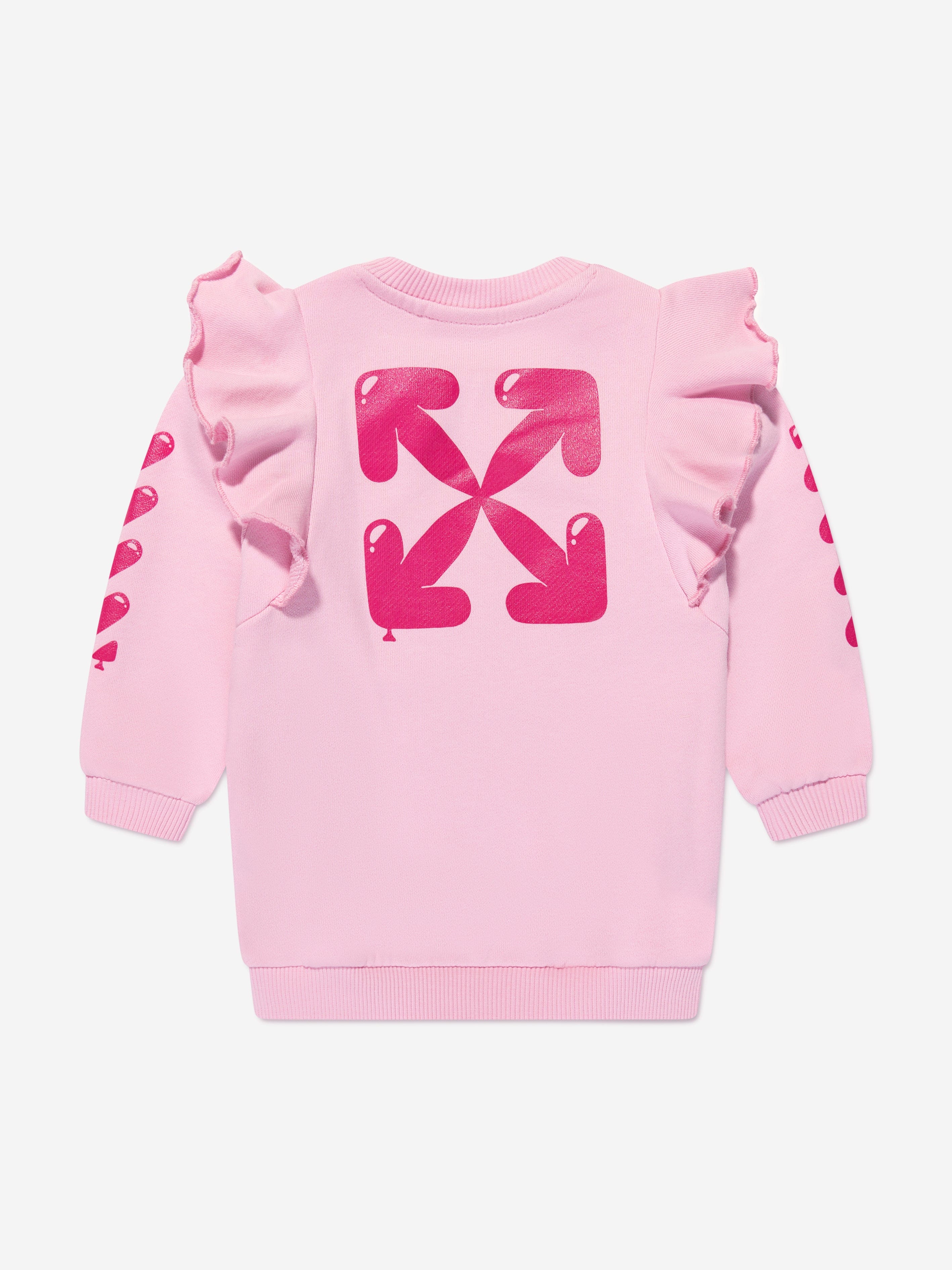 Off-White Baby Girls Balloons Sweater Dress in Pink