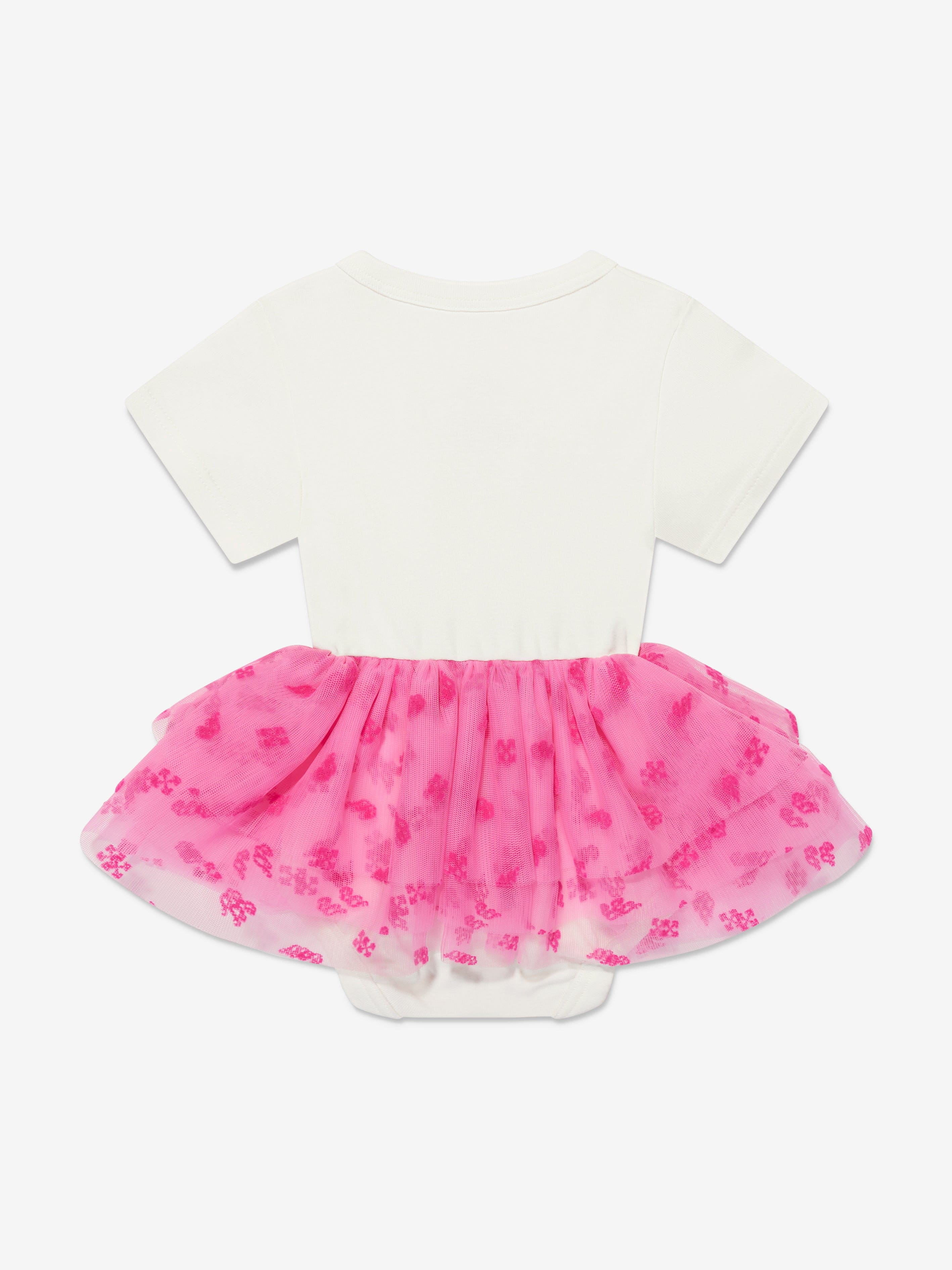 Off-White Baby Girls Off Stamp Tulle Flock Dress in White