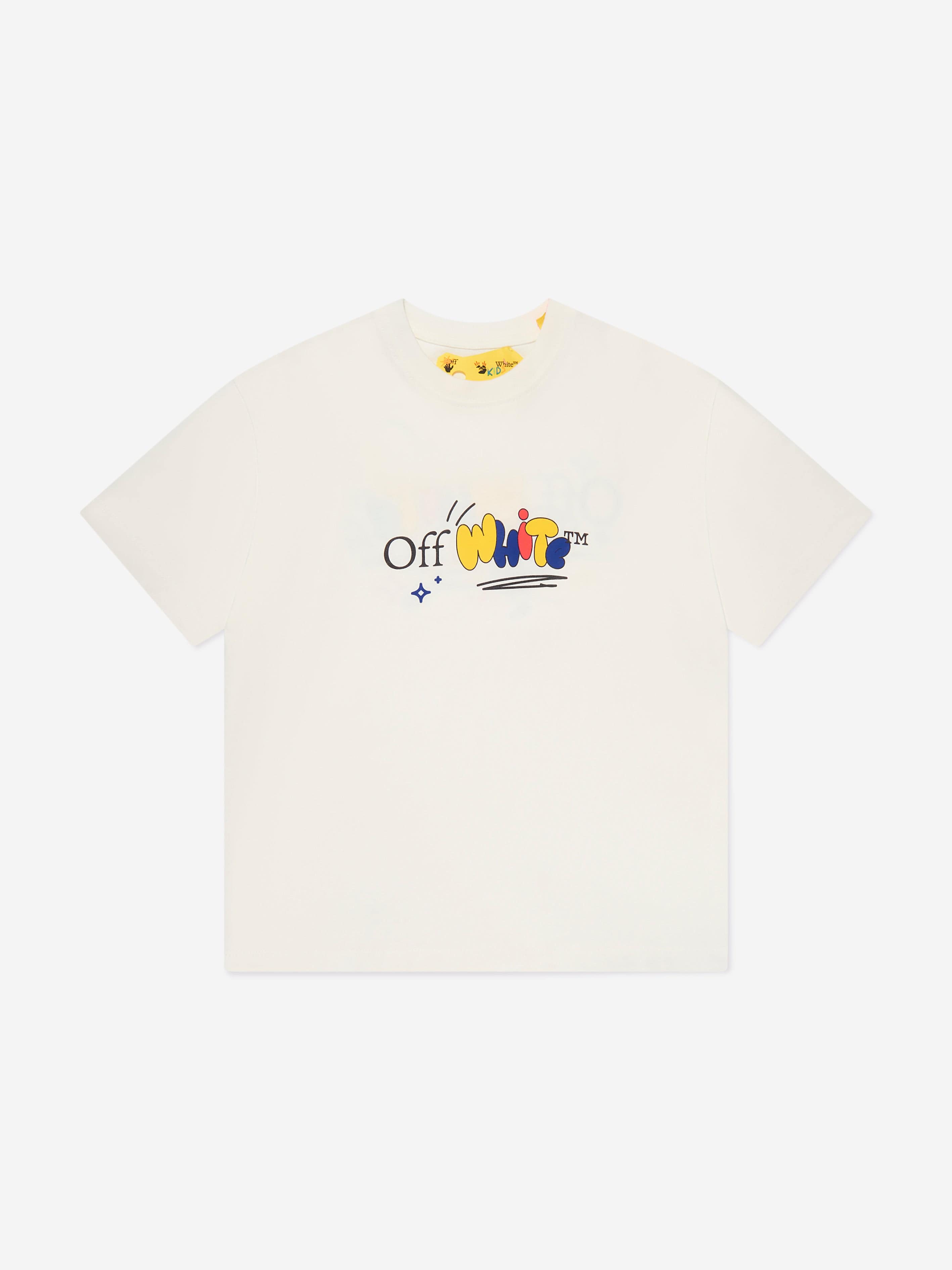 Off-White Boys Funny T-Shirt in White