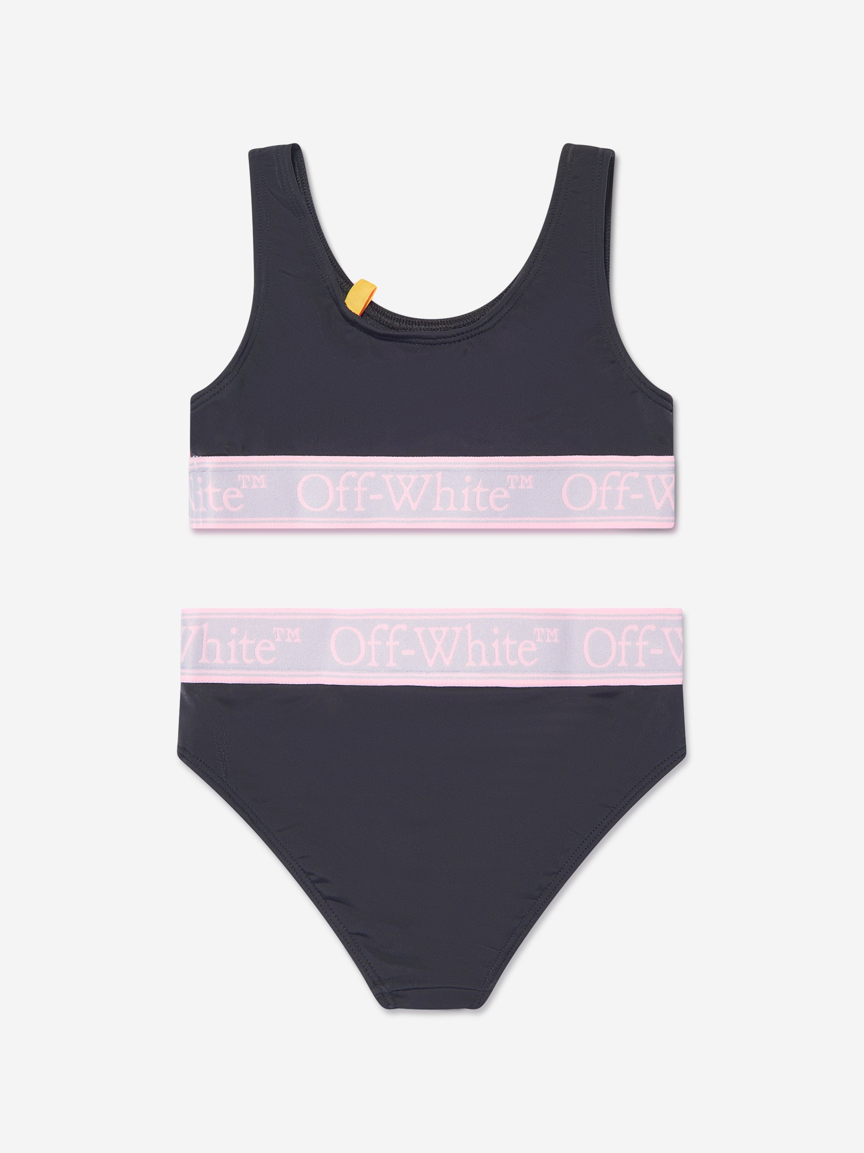 Off-White Girls Bookish Logo Band Bikini in Black