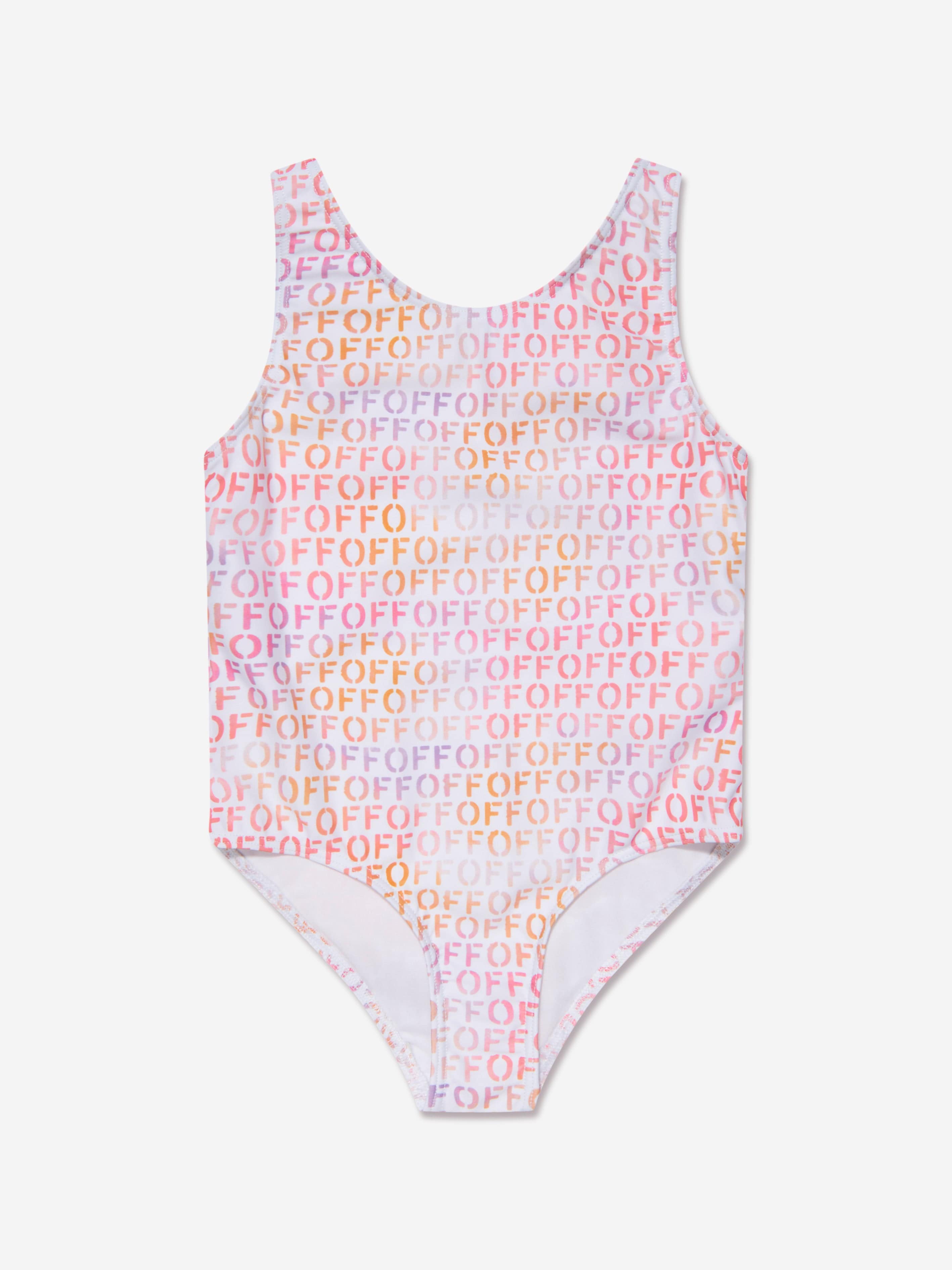 Off-White Girls Off Stamp Swimsuit in Multicolour