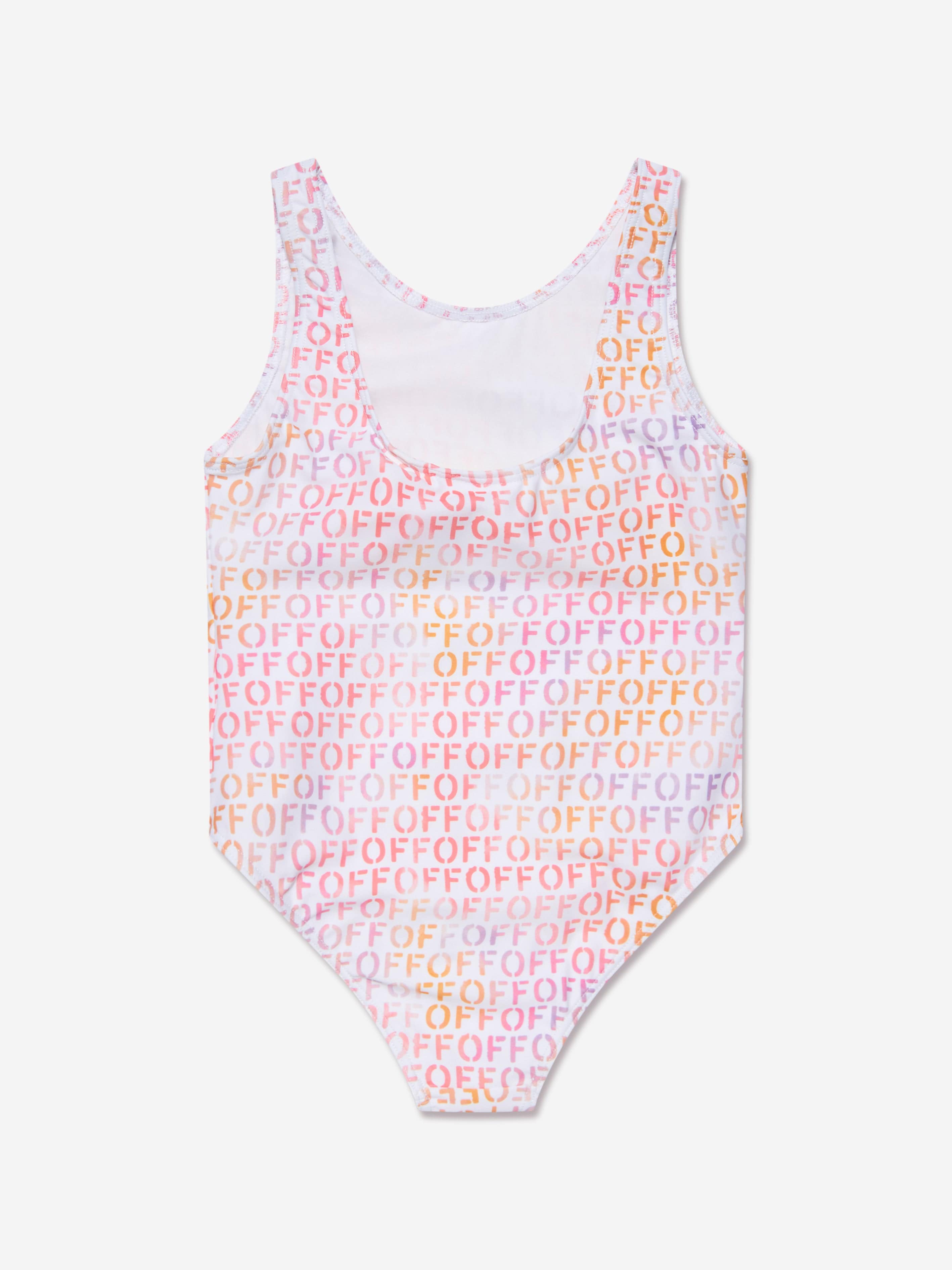 Off-White Girls Off Stamp Swimsuit in Multicolour