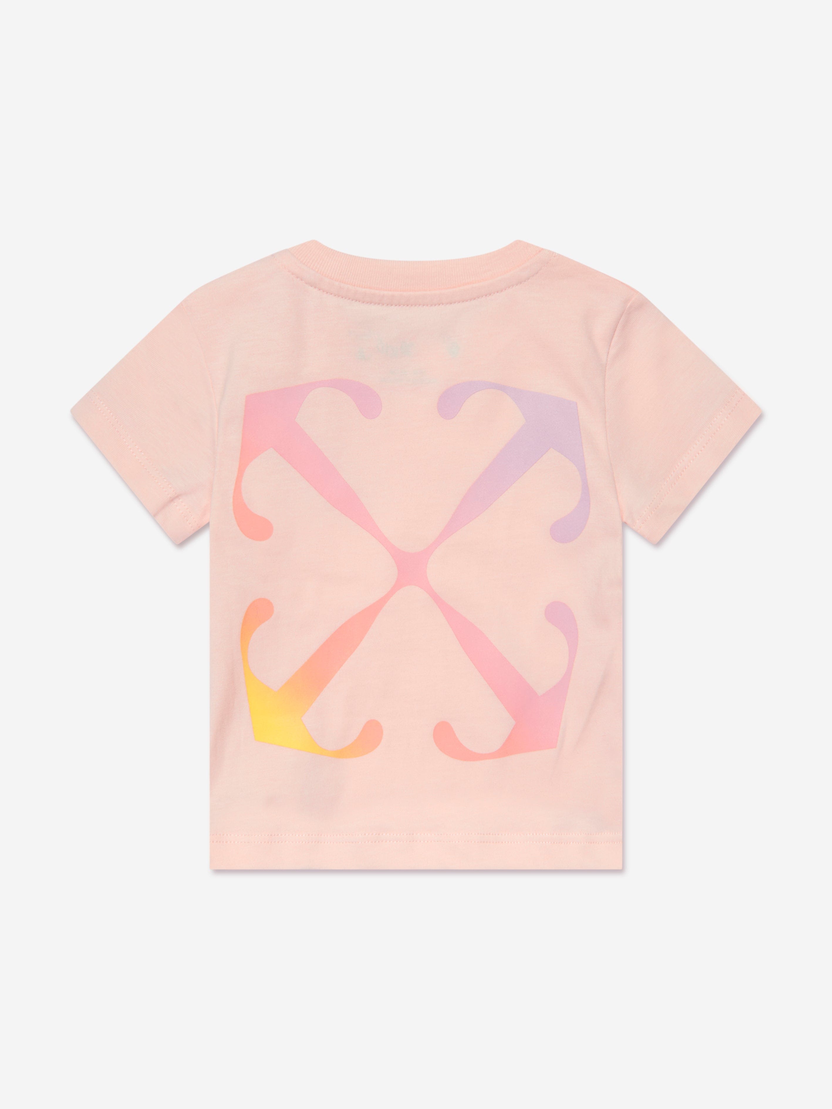 Off-White Baby Girls Arrow Rainbow T-Shirt in Pink