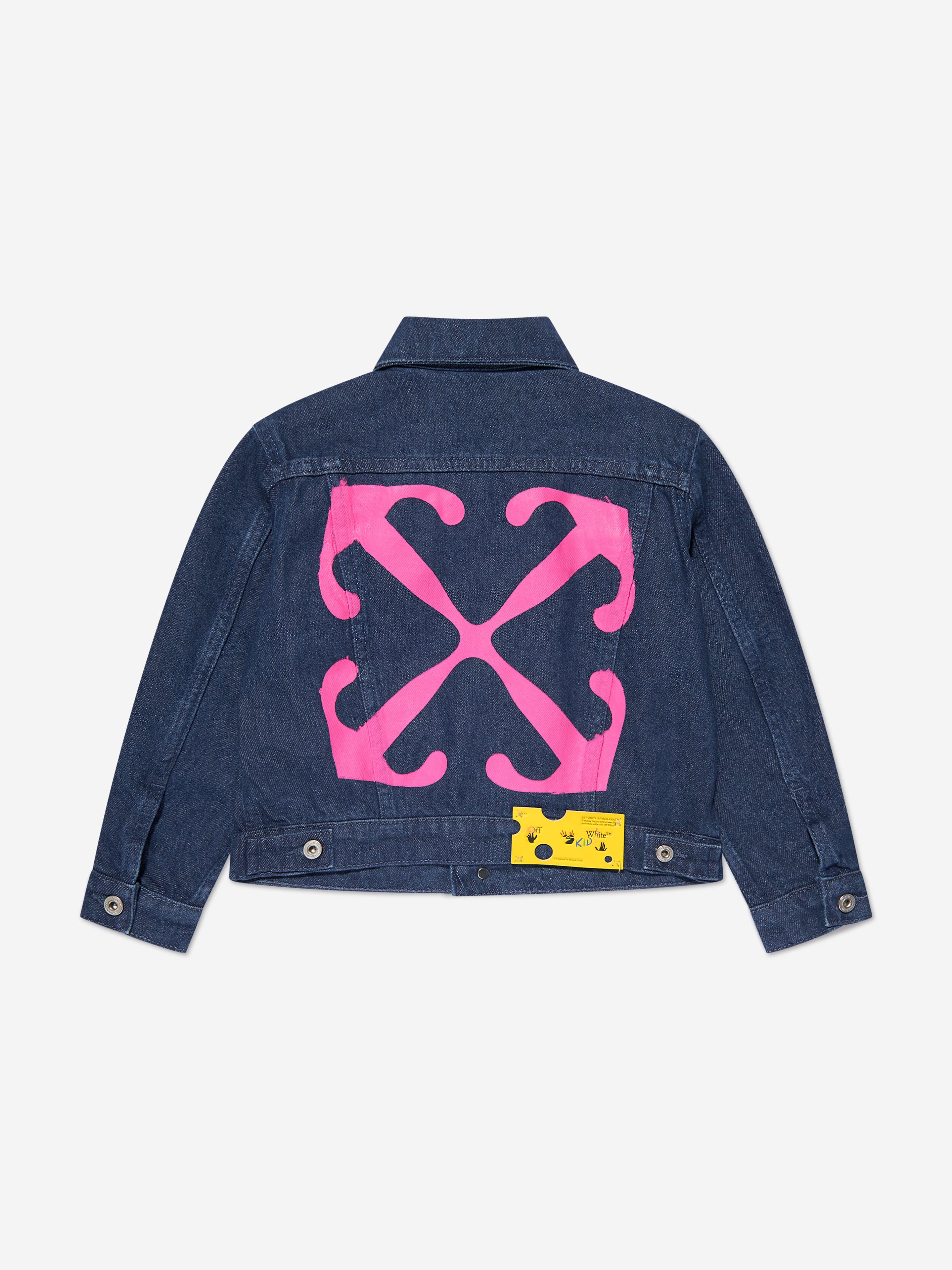 Off-White Girls Off Stamp Denim Jacket in Blue