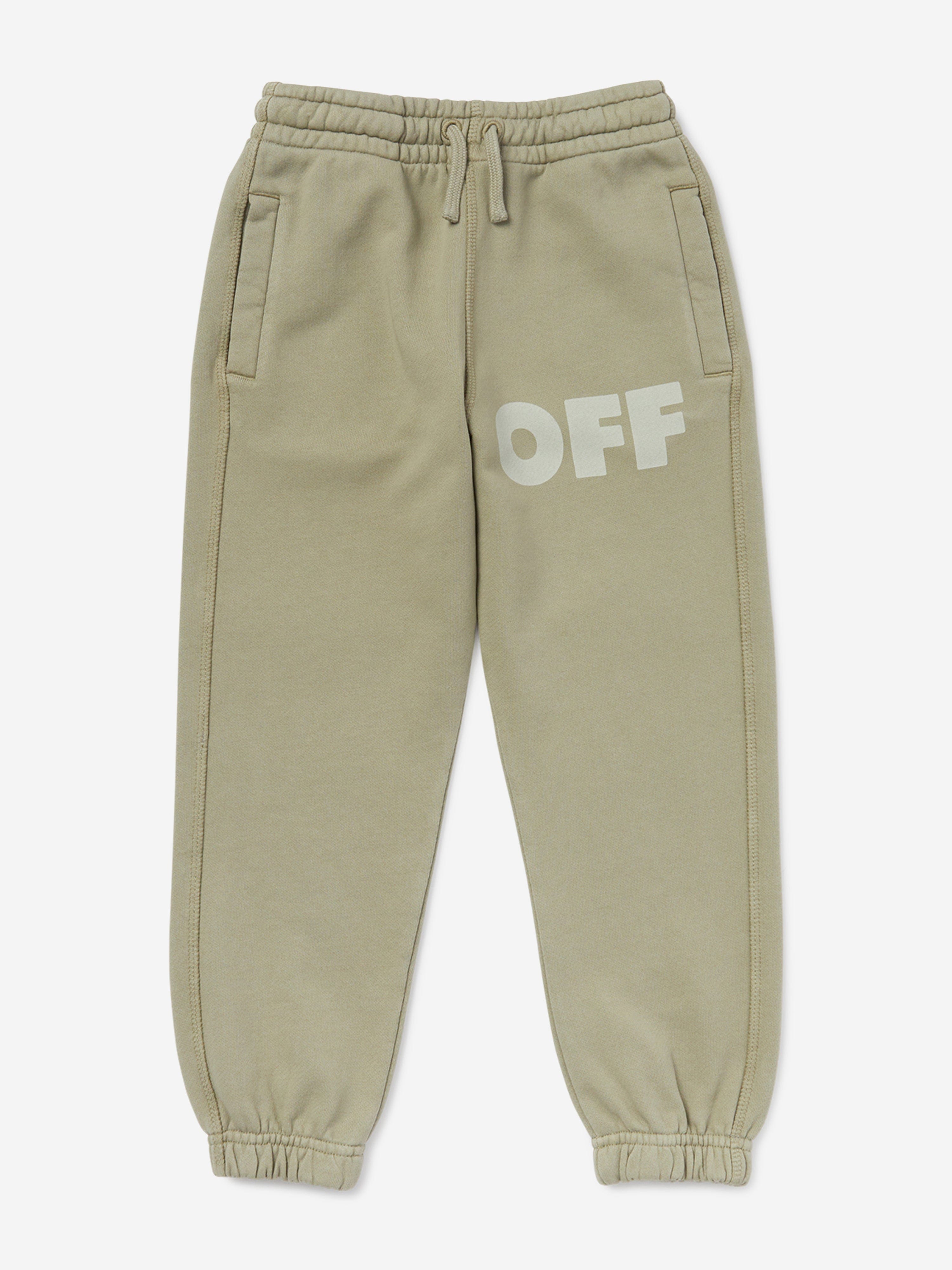 Off-White Boys Garment Dyed Joggers in Green
