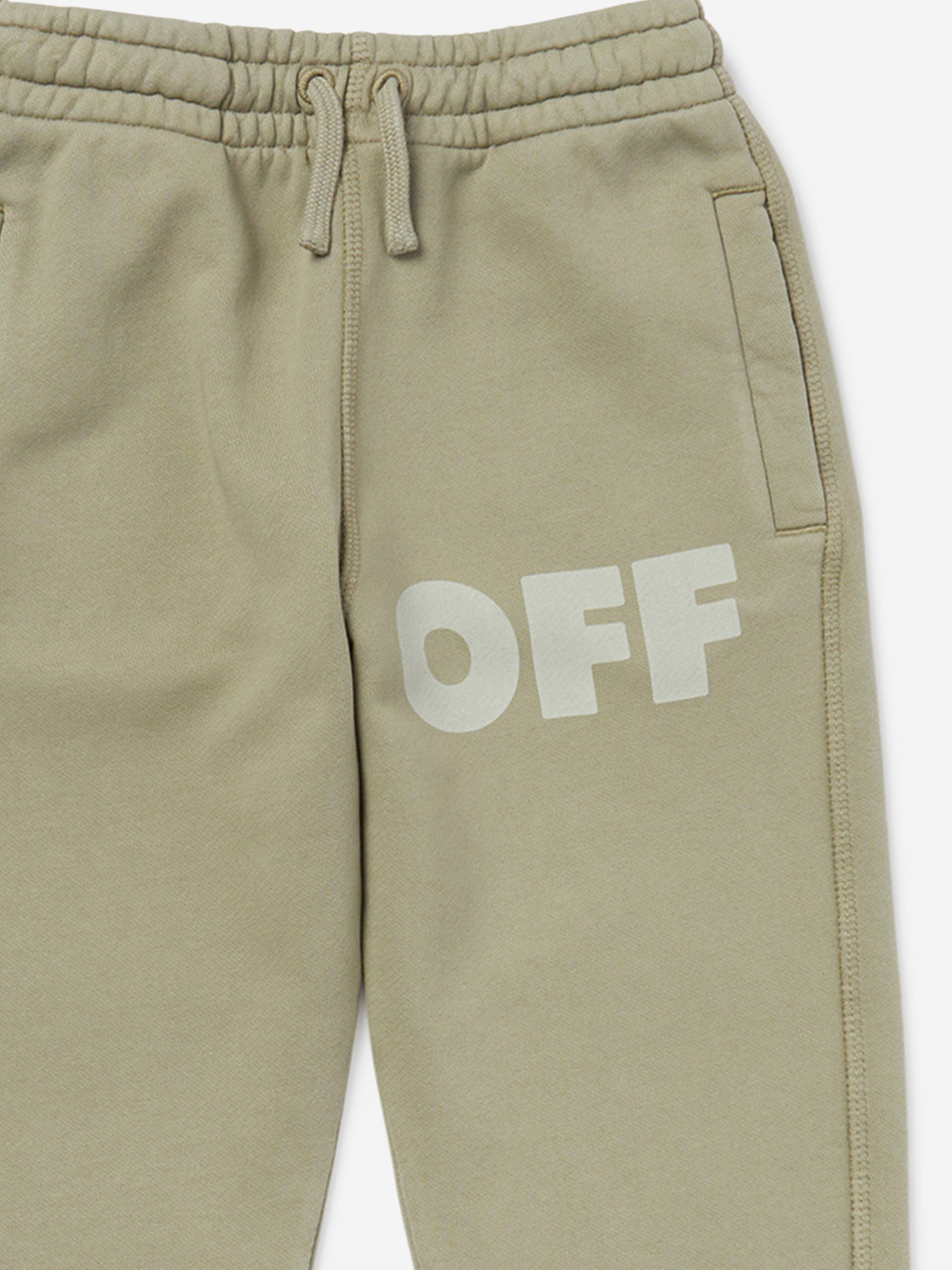 Off-White Boys Garment Dyed Joggers in Green
