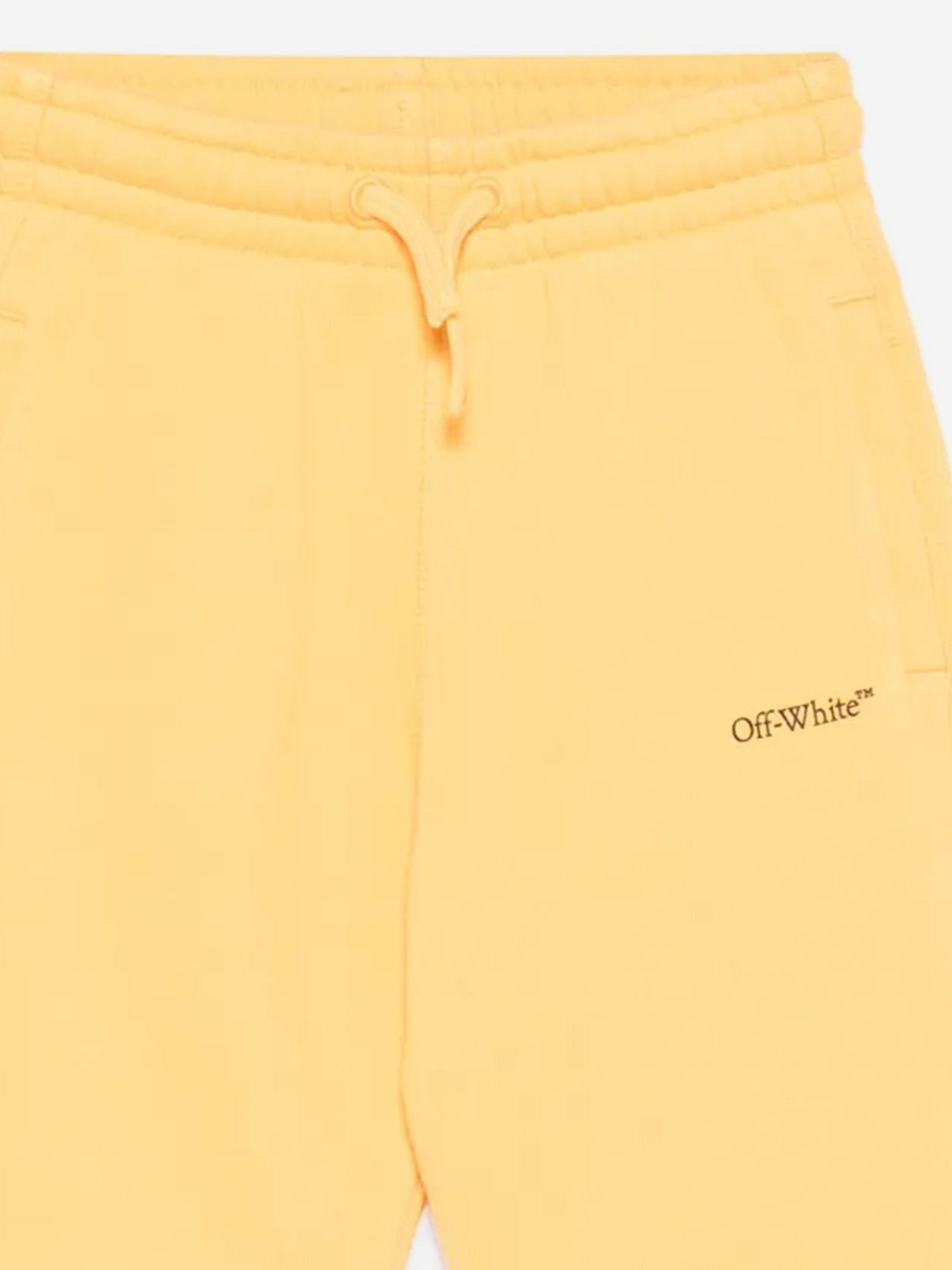 Off-White Boys Bookish Diag Sweat Shorts in Yellow