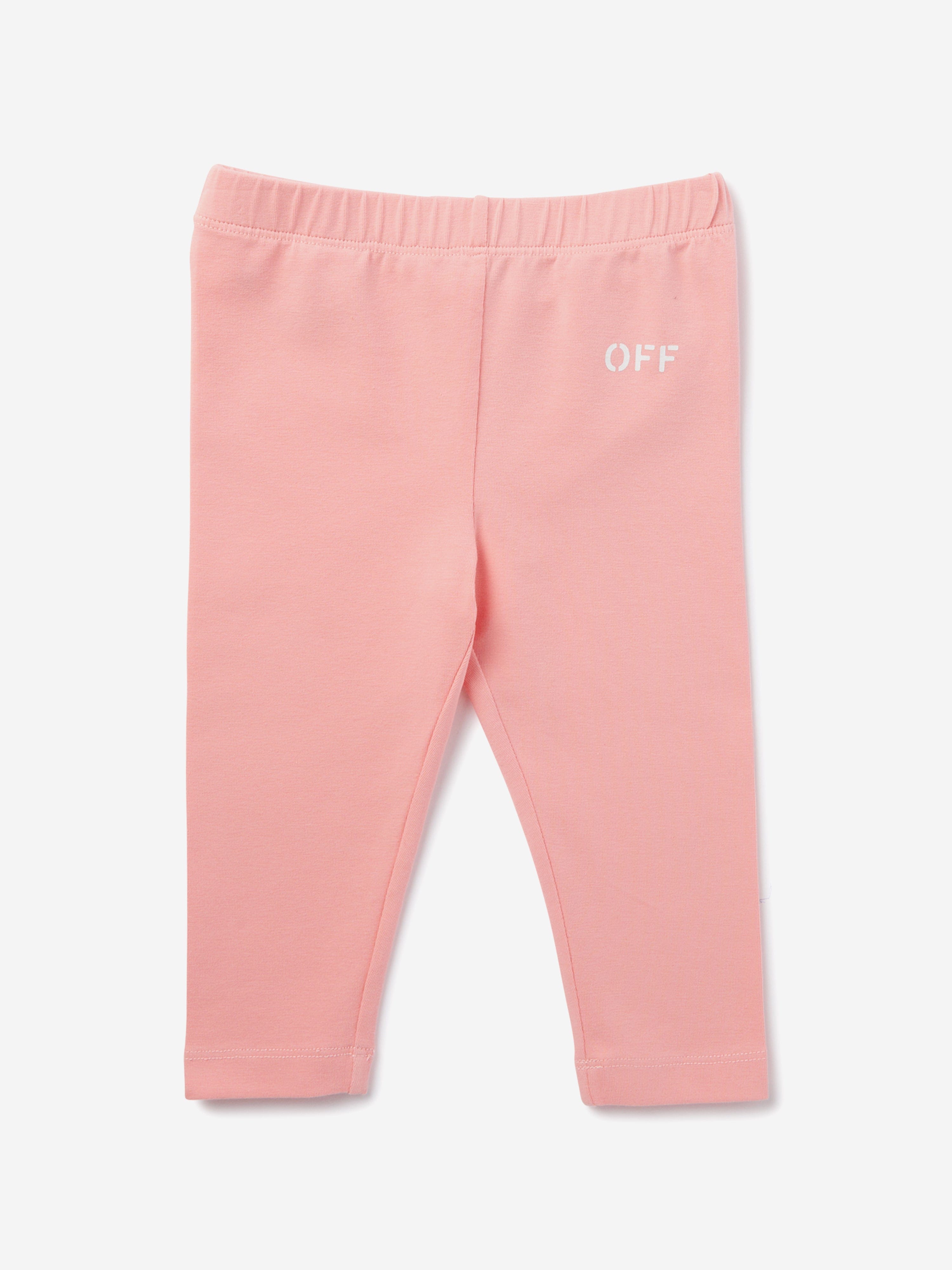 Off-White Baby Girls Off Stamp Clear Leggings in Pink