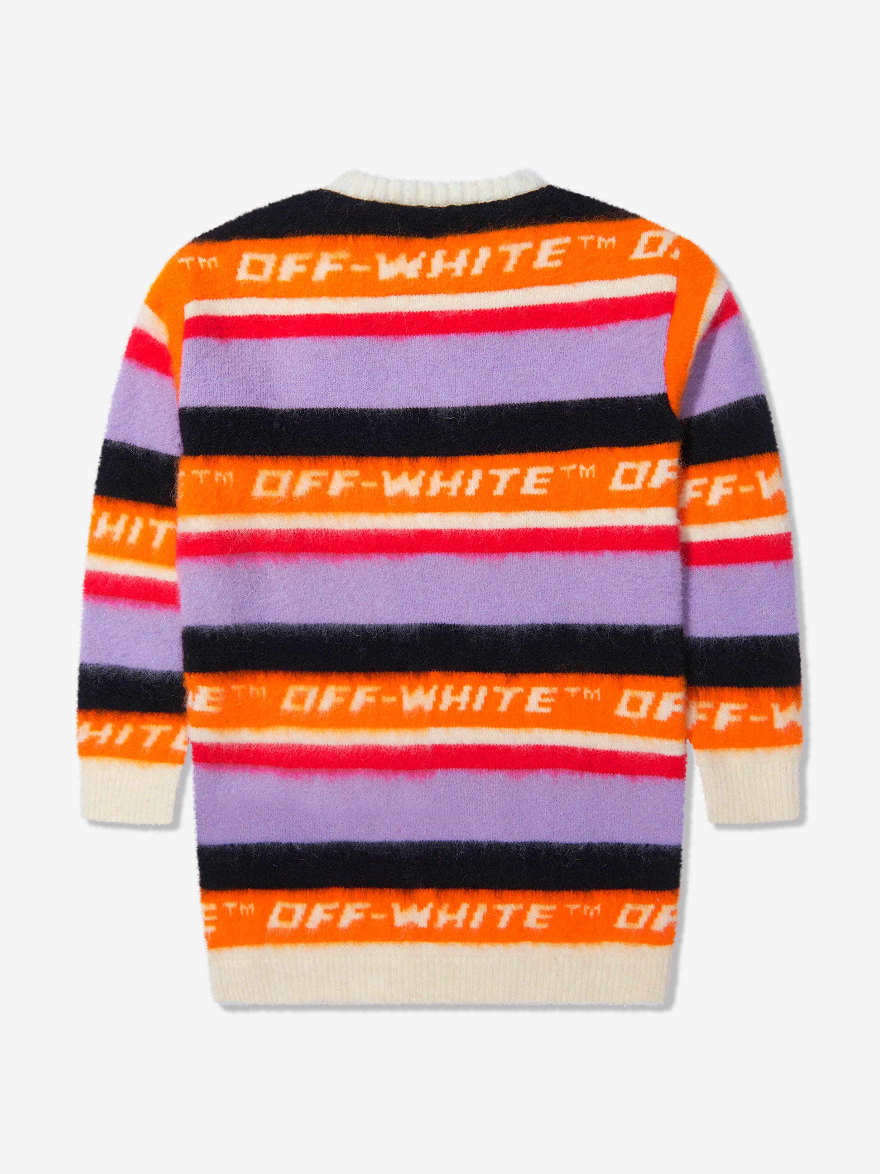 Off-White Girls Striped Logo Knitted Dress