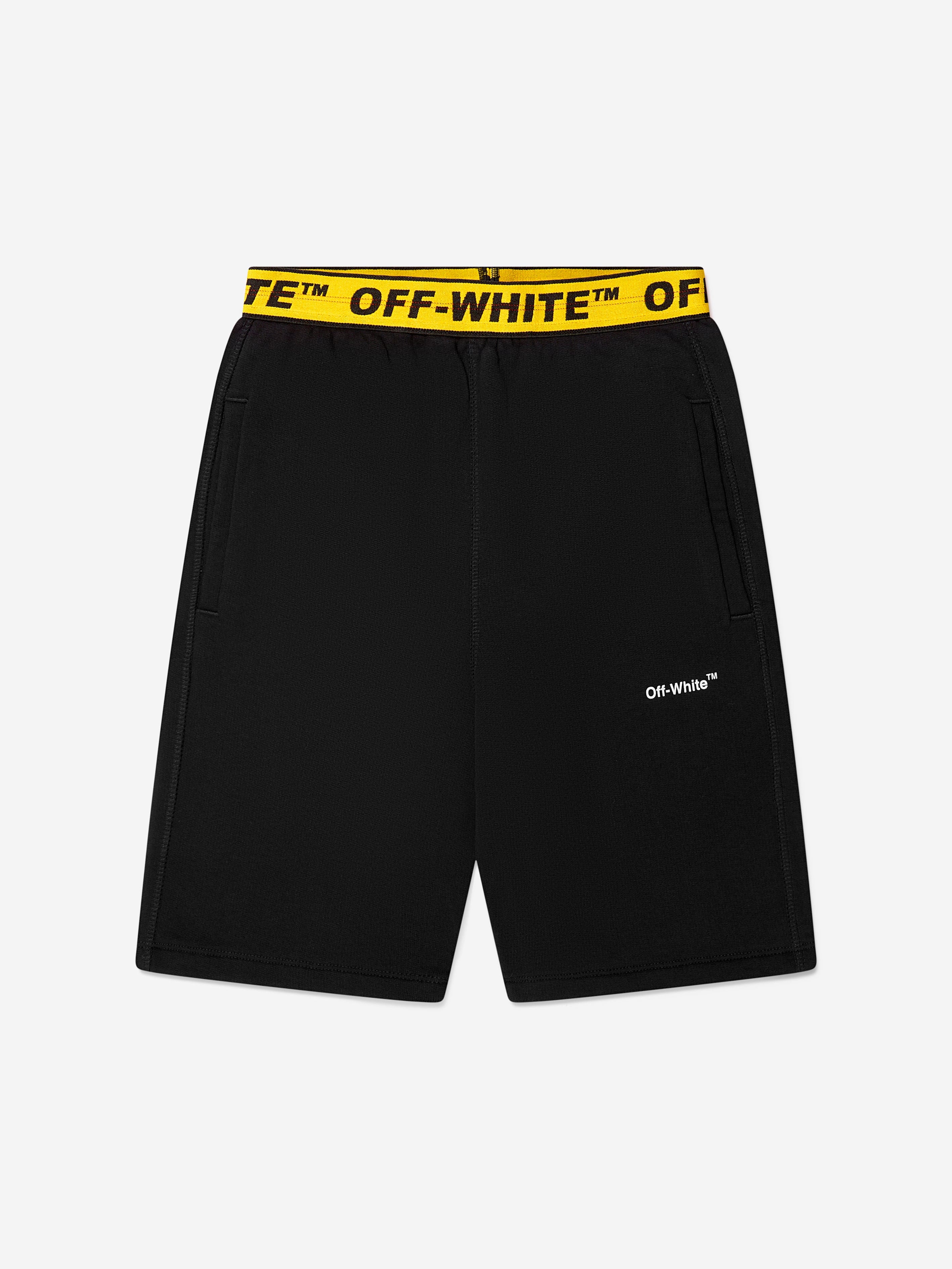 Off-White Boys Logo Industrial Sweat Shorts In Black