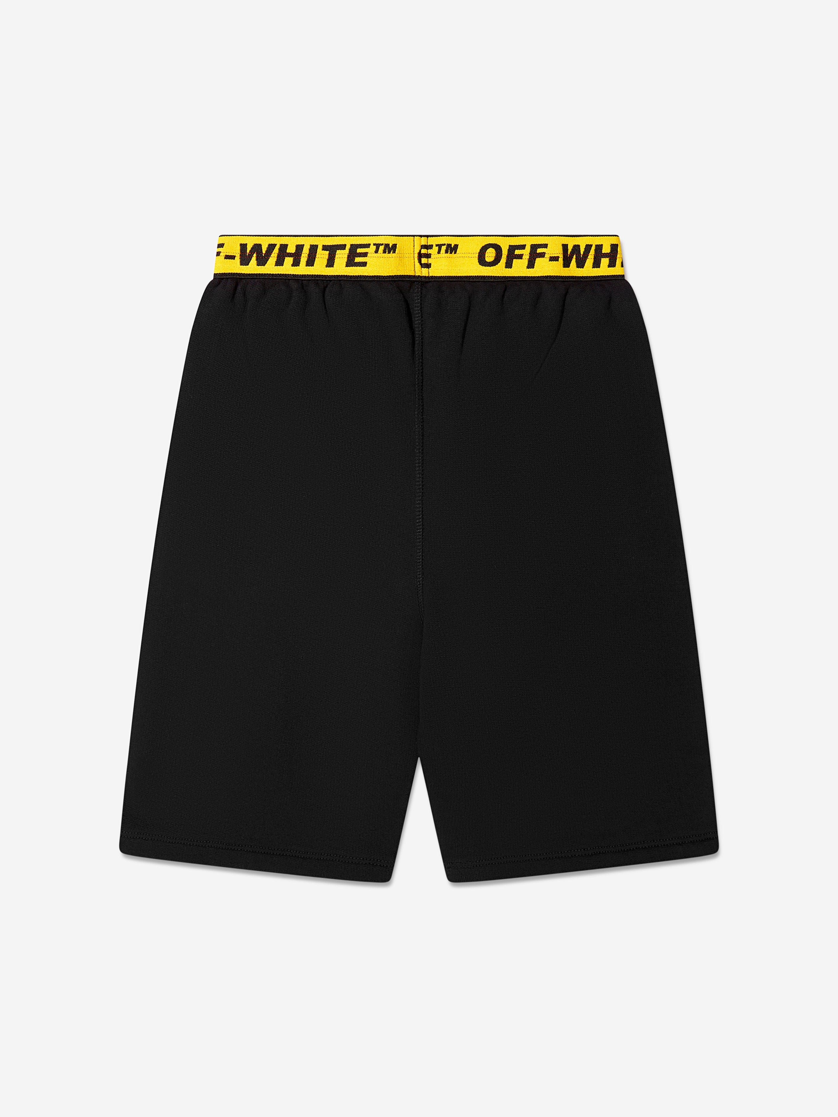 Off-White Boys Logo Industrial Sweat Shorts In Black