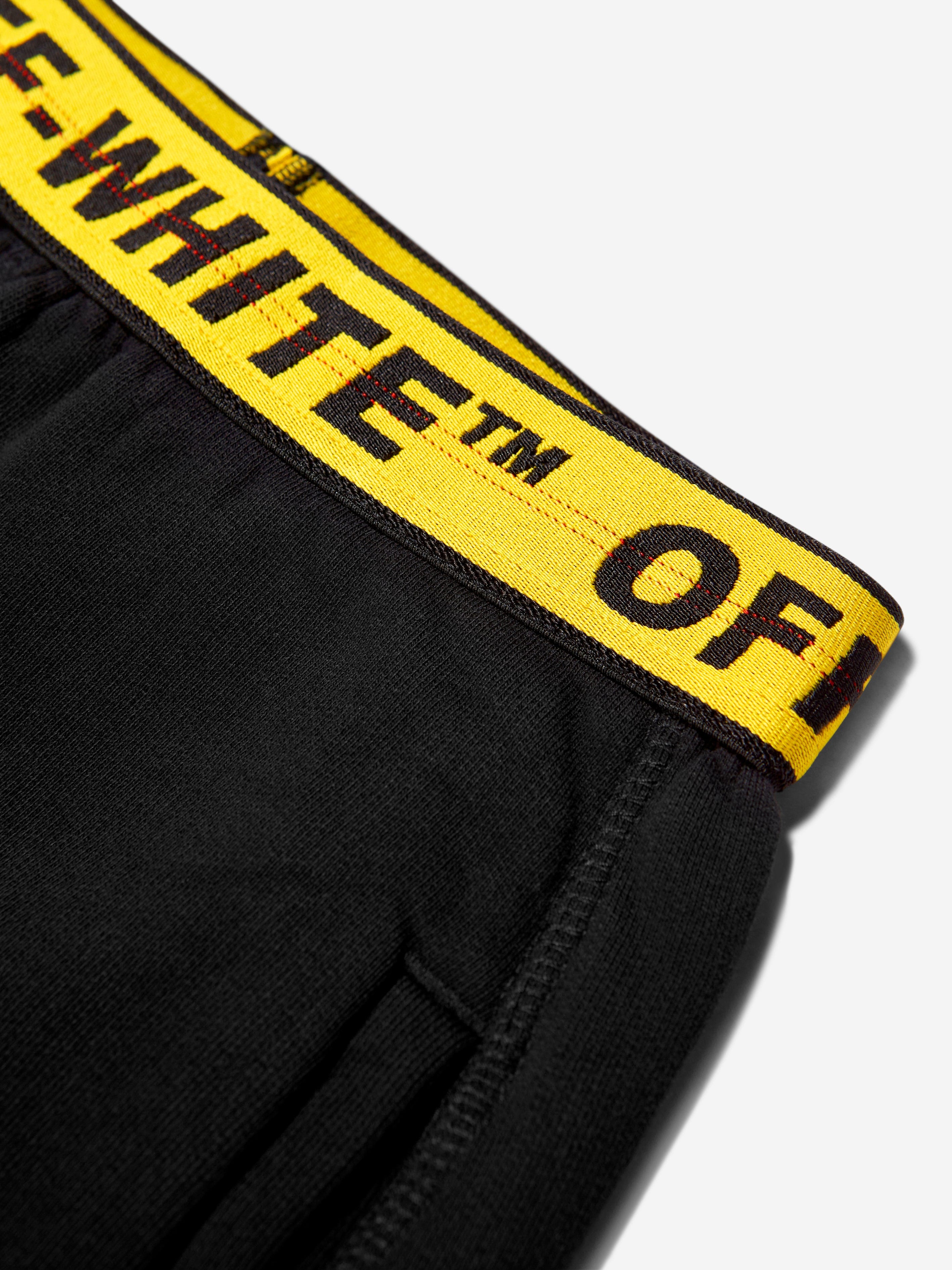 Off-White Boys Logo Industrial Sweat Shorts In Black