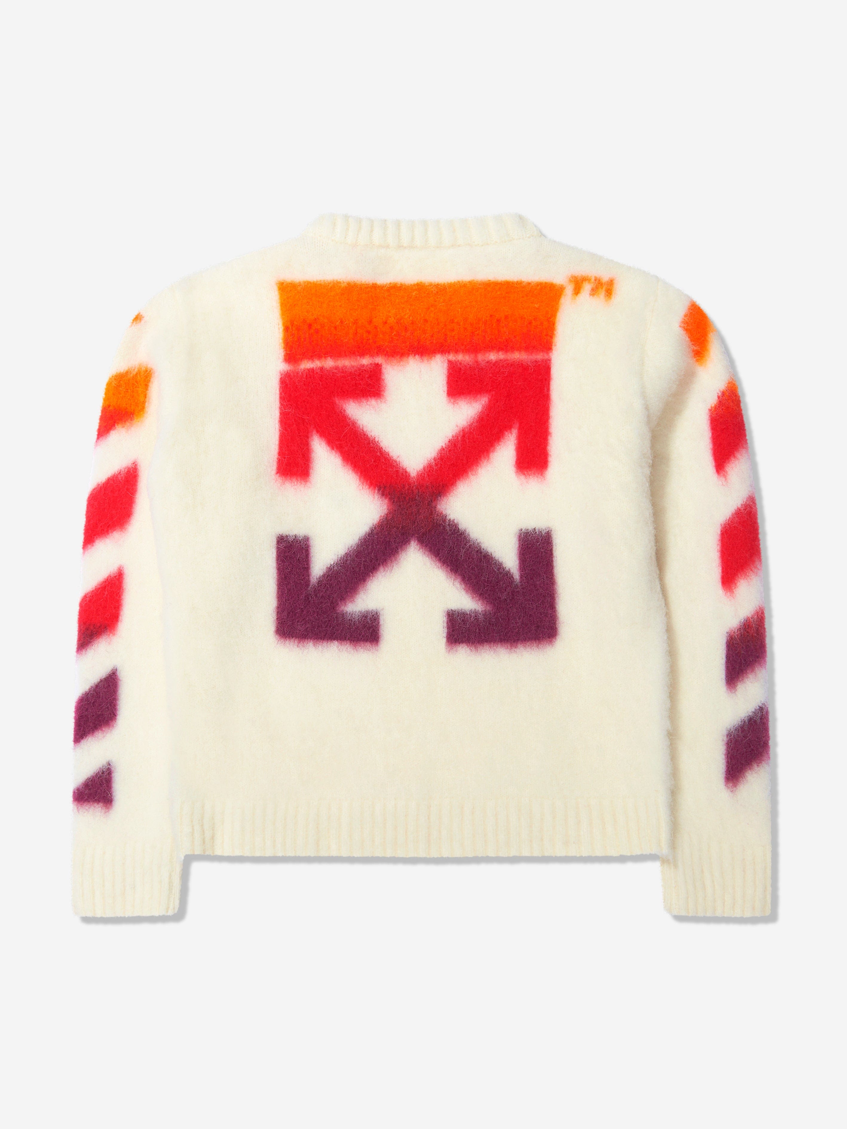 Off-White Girls Arrow Mohair Knit Crew Neck Jumper