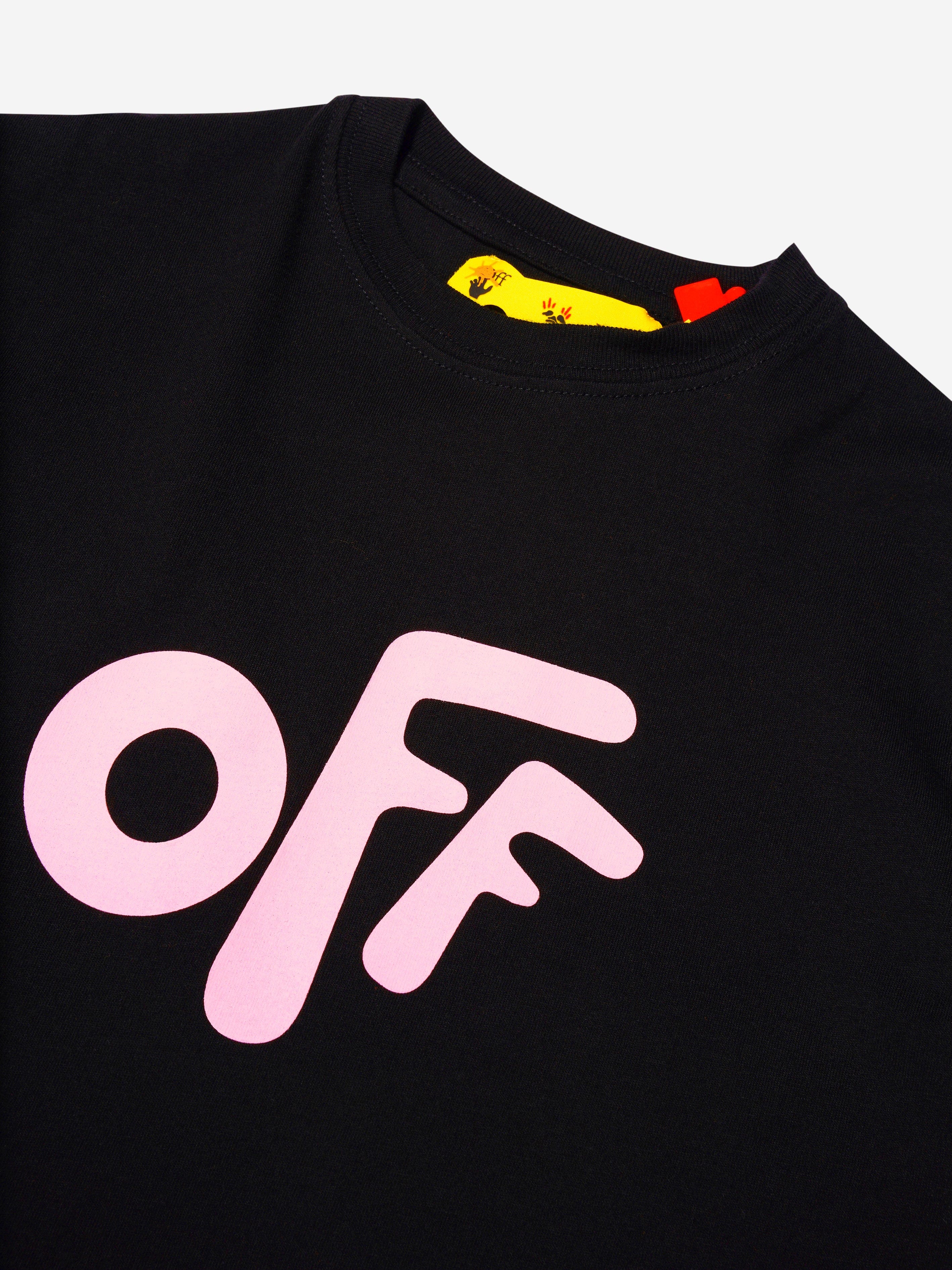 Off-White Girls Logo Rounded T-Shirt