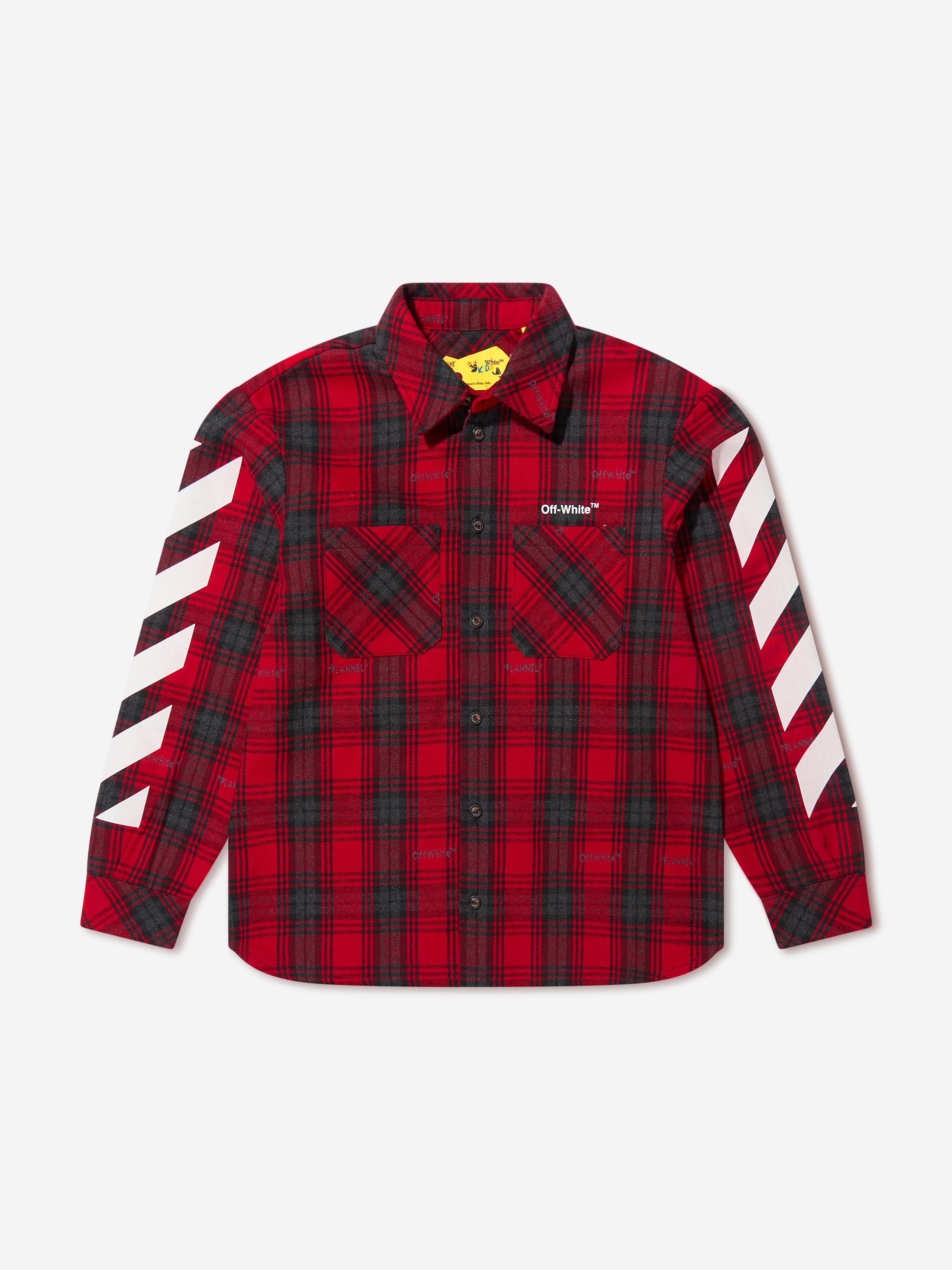 Off-White Boys Rubber Arrow Check Flannel Shirt