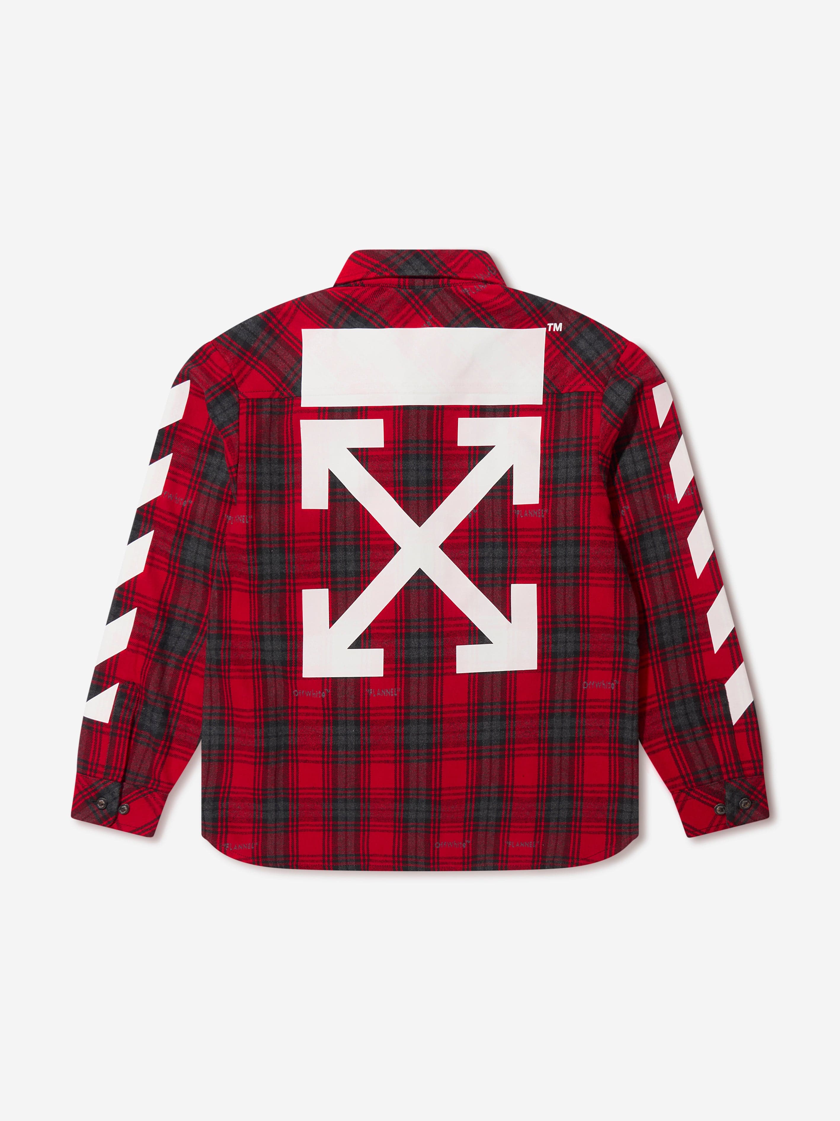 Off-White Boys Rubber Arrow Check Flannel Shirt