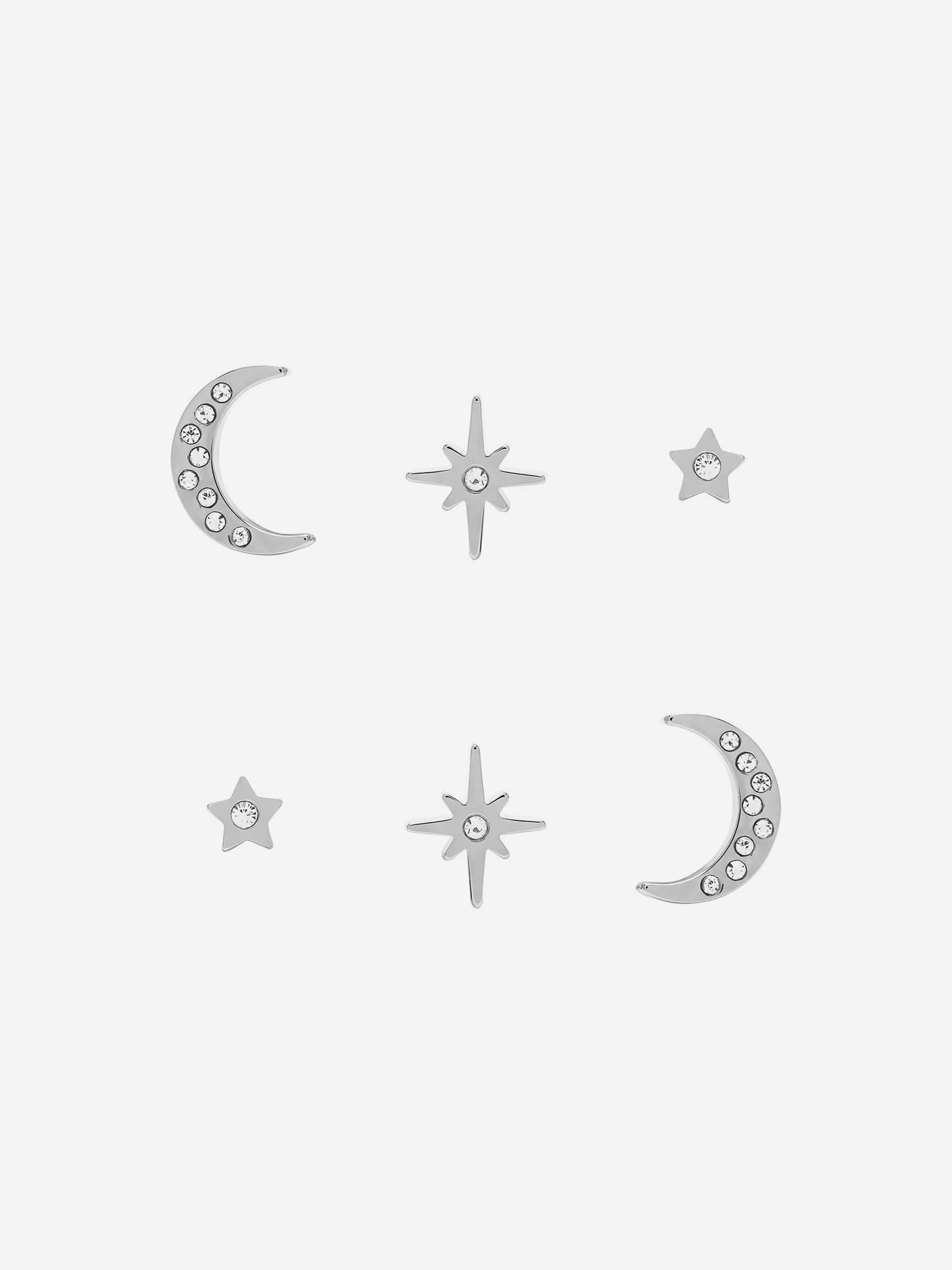 Olivia Burton Celestial North Star and Moon Stud Earrings Set in Silver