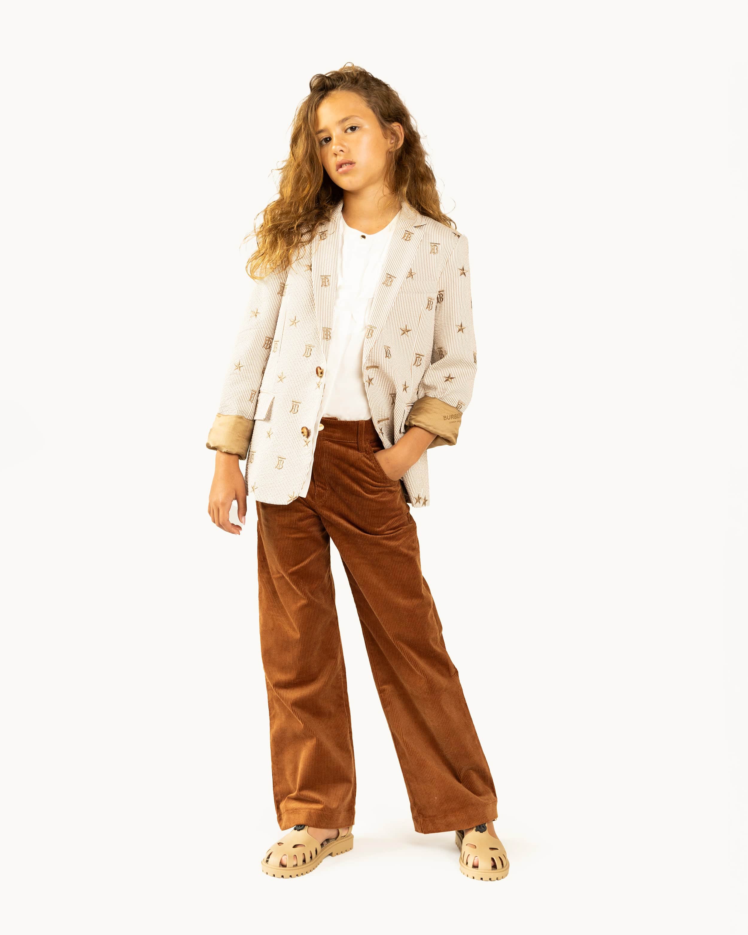 Chloé Girls Corduroy Trousers in Brown