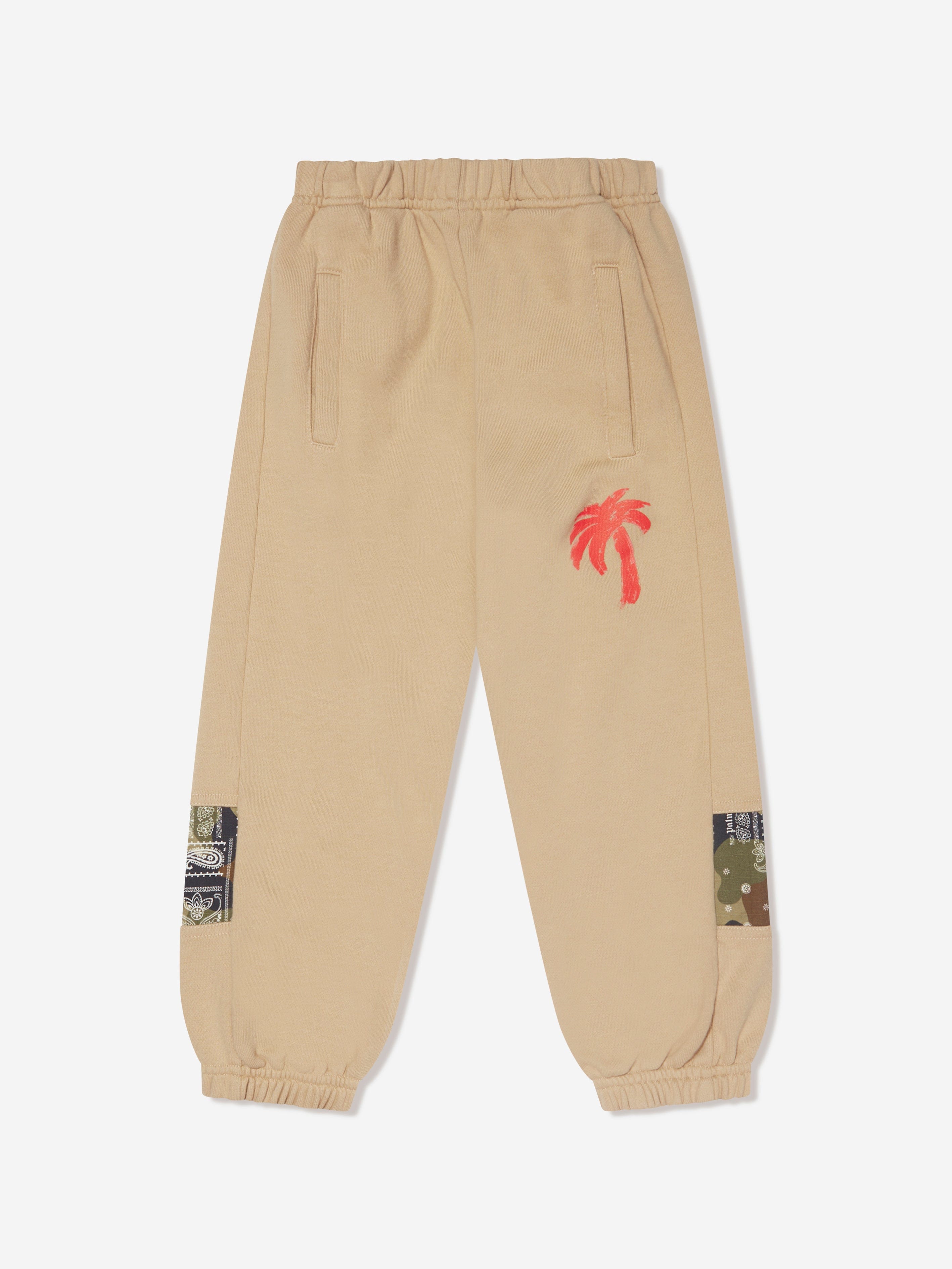 Palm Angels Boys Palm Brush Camo Joggers in Beige