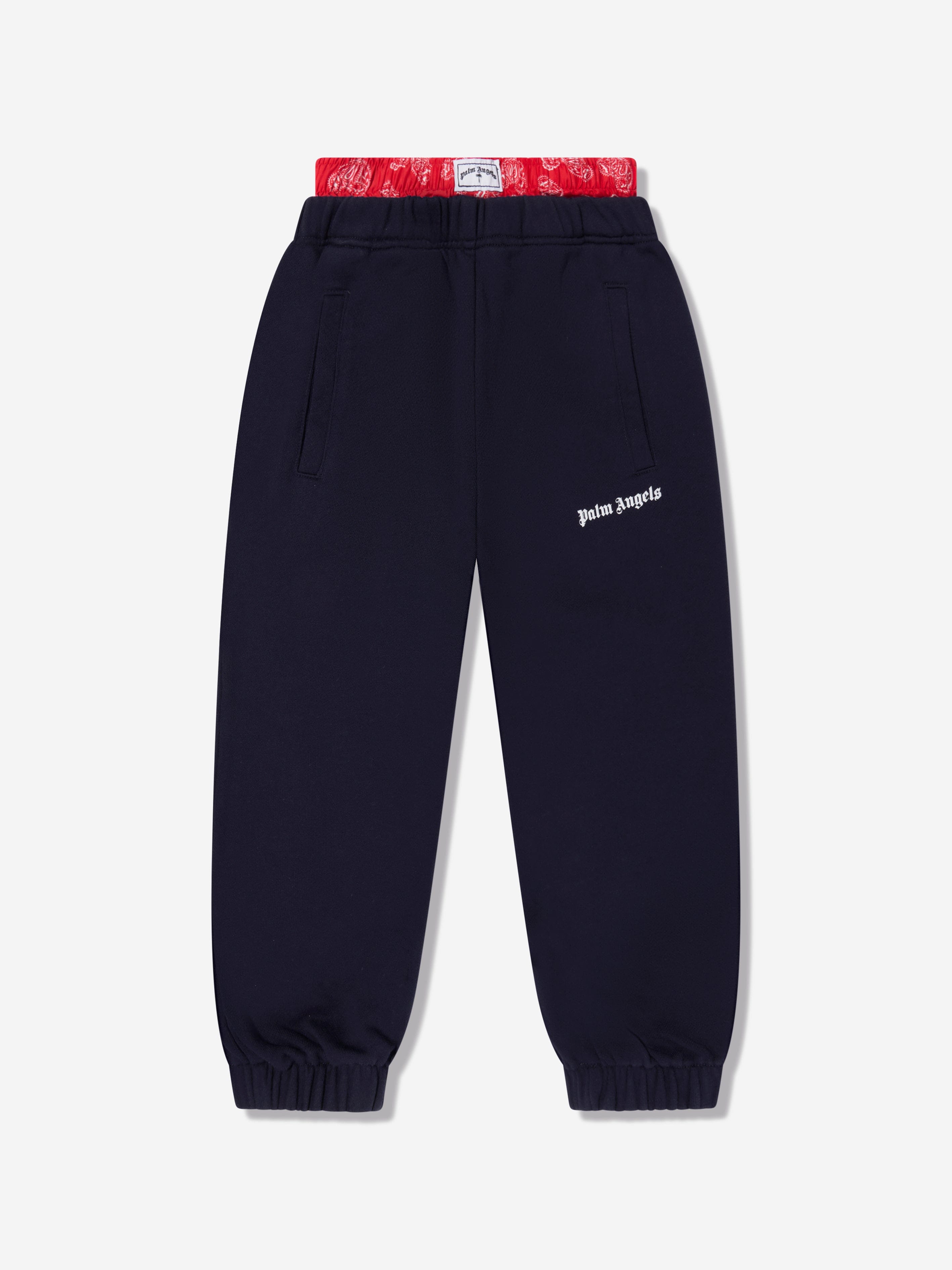 Palm Angels Boys Bears Paisley Joggers in Navy