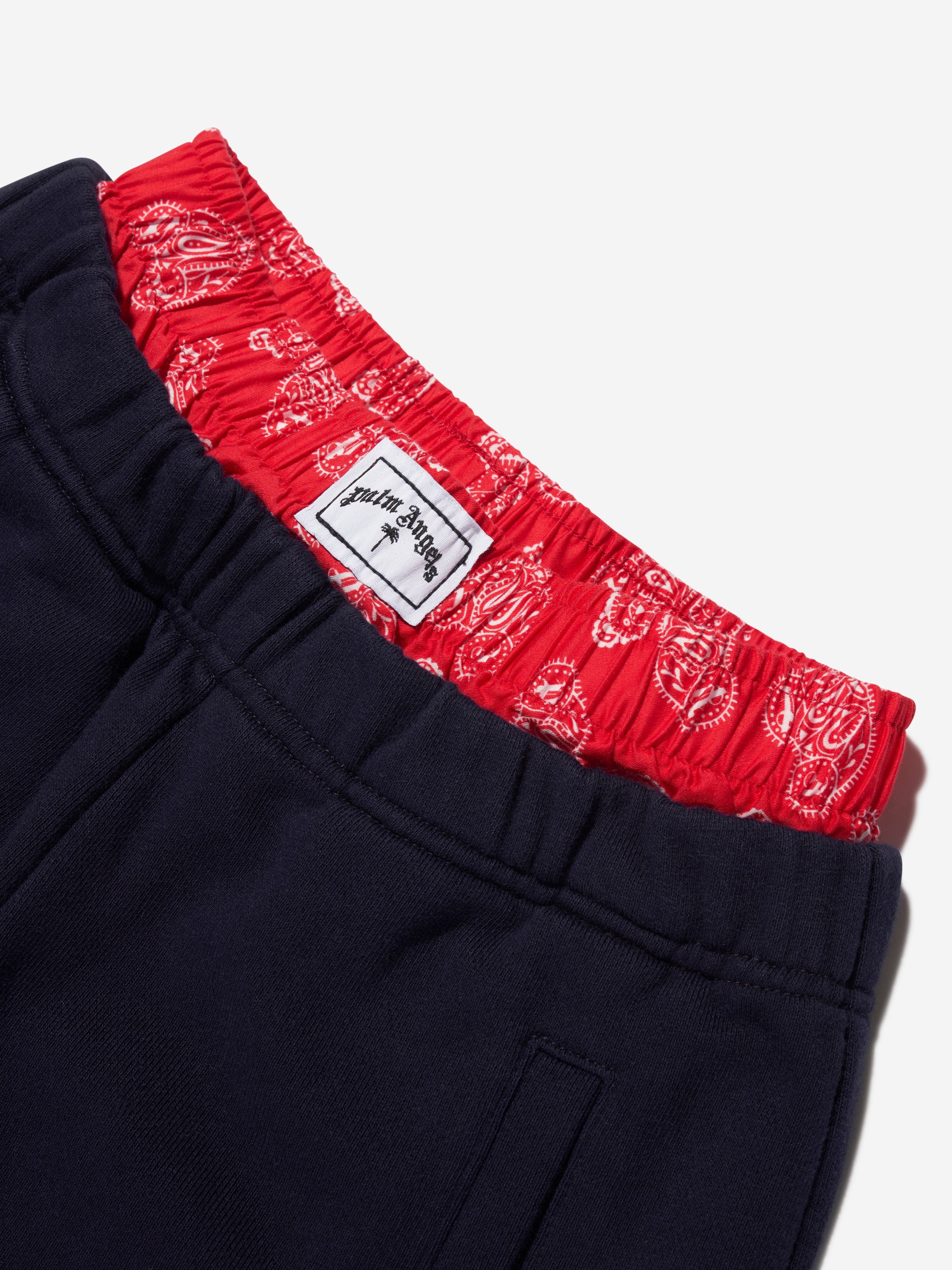 Palm Angels Boys Bears Paisley Joggers in Navy