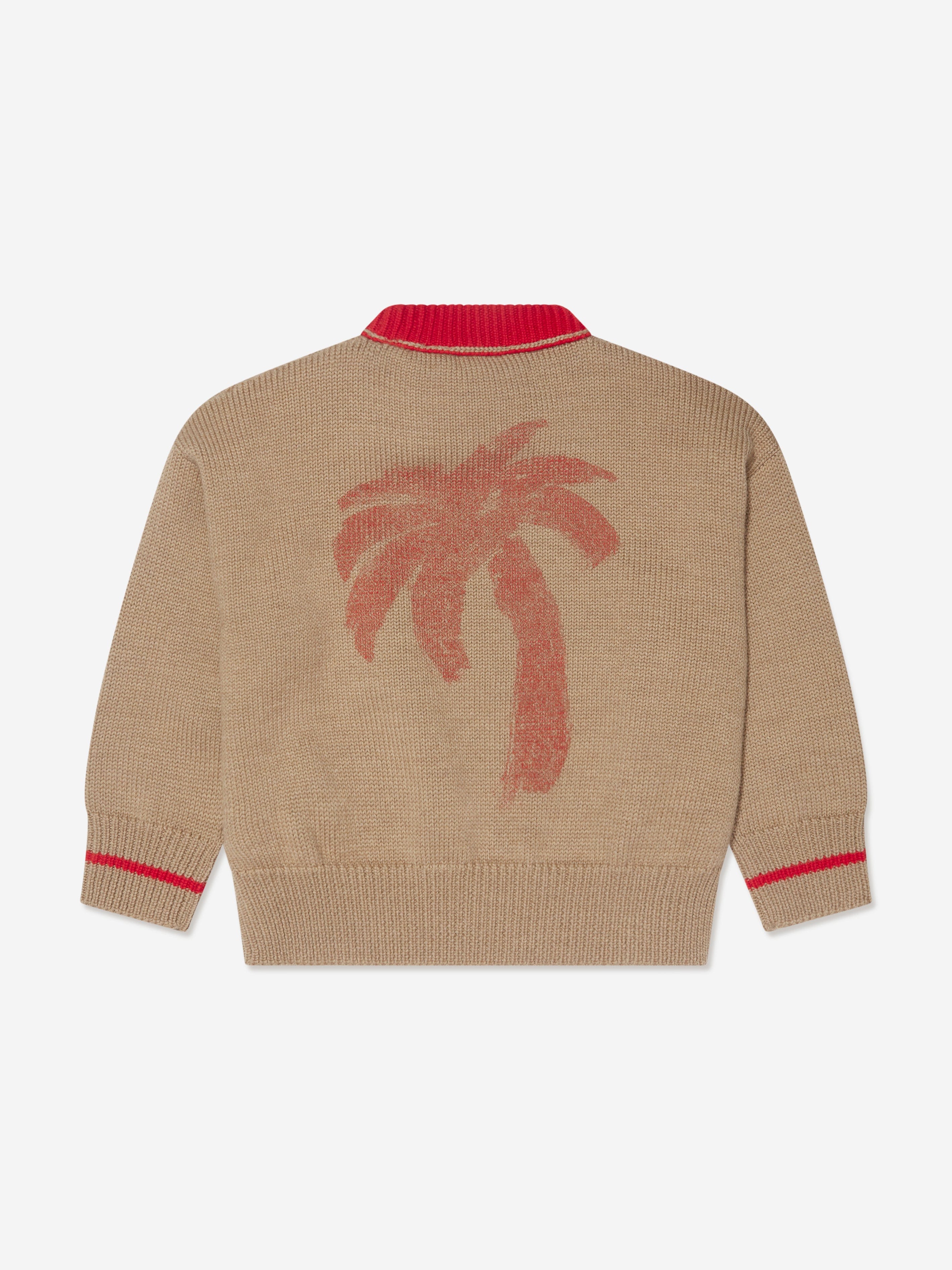 Palm Angels Boys Palm Brush Camo Jumper in Beige