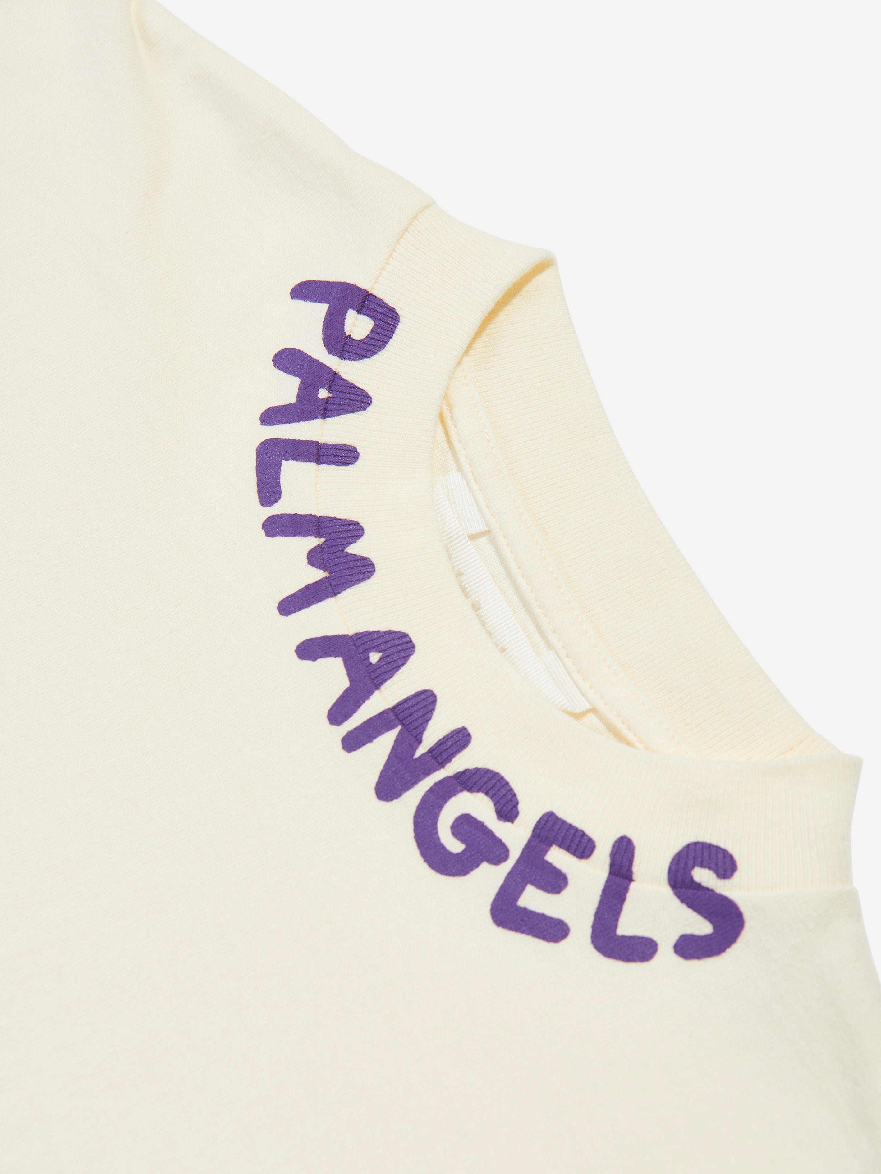 Palm Angels Girls Logo T-Shirt in White