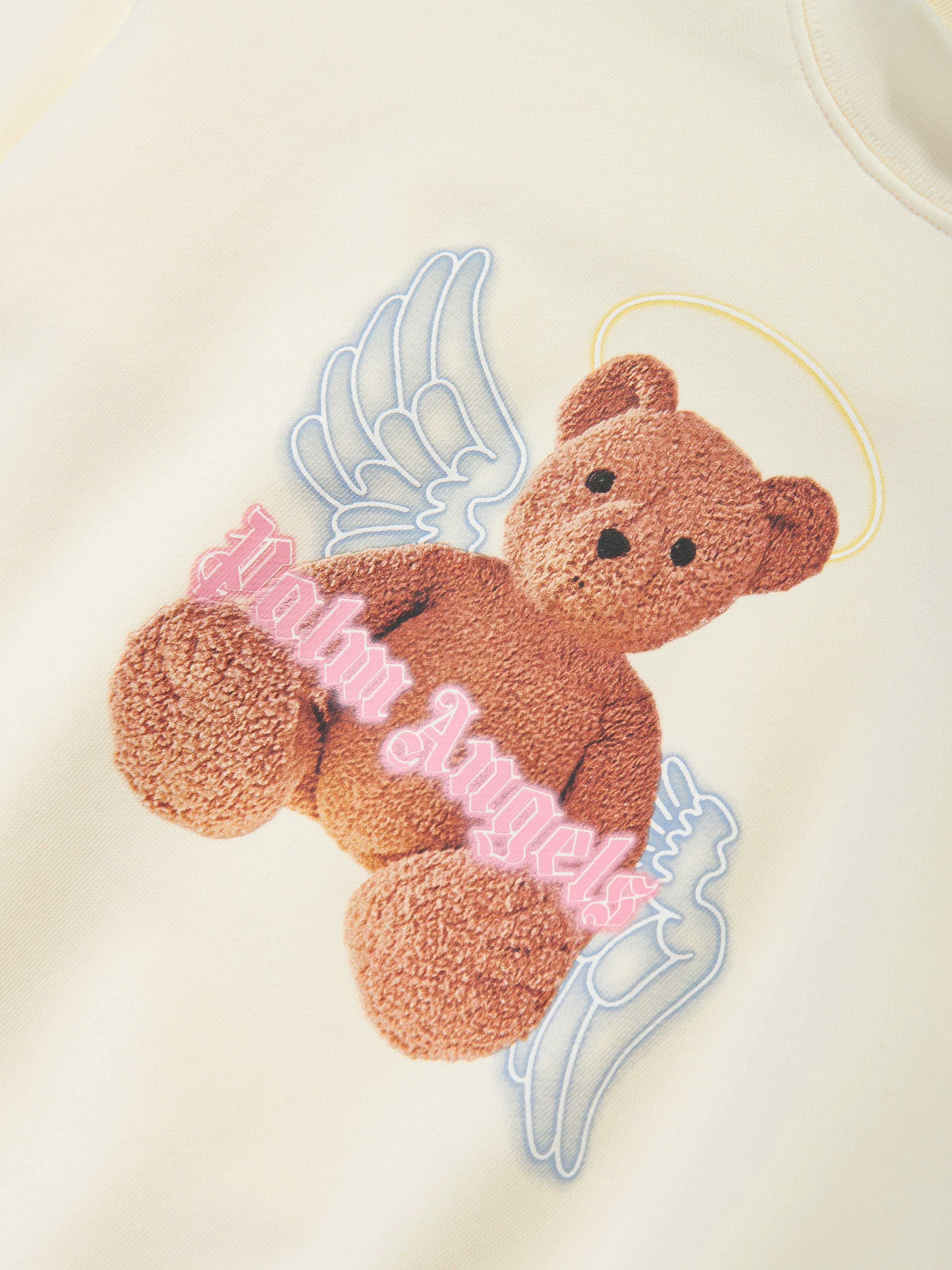 Palm Angels Girls Bear Angel Sweatshirt in Ivory