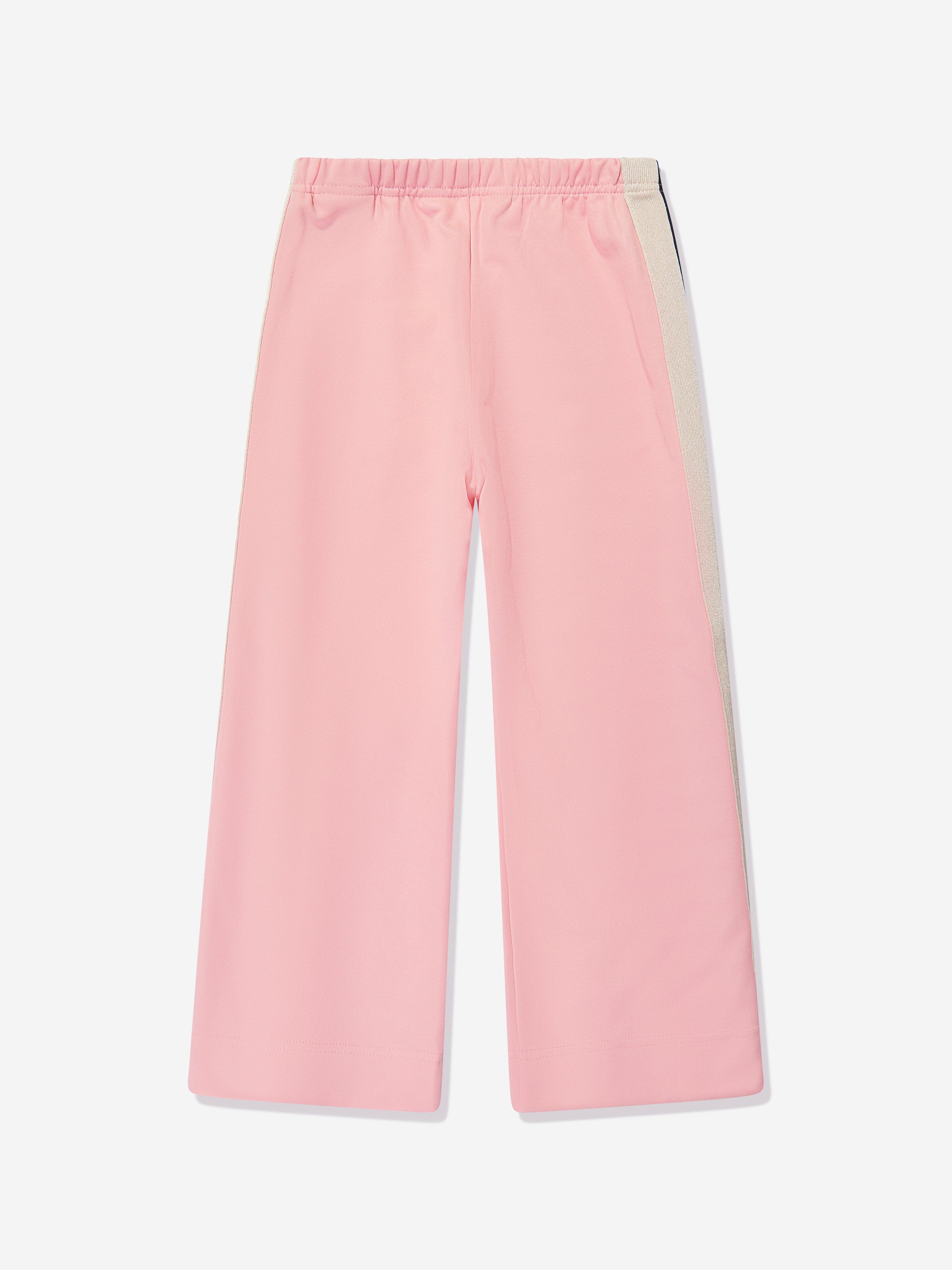 Palm Angels Girls Wide Leg Track Pants in Pink