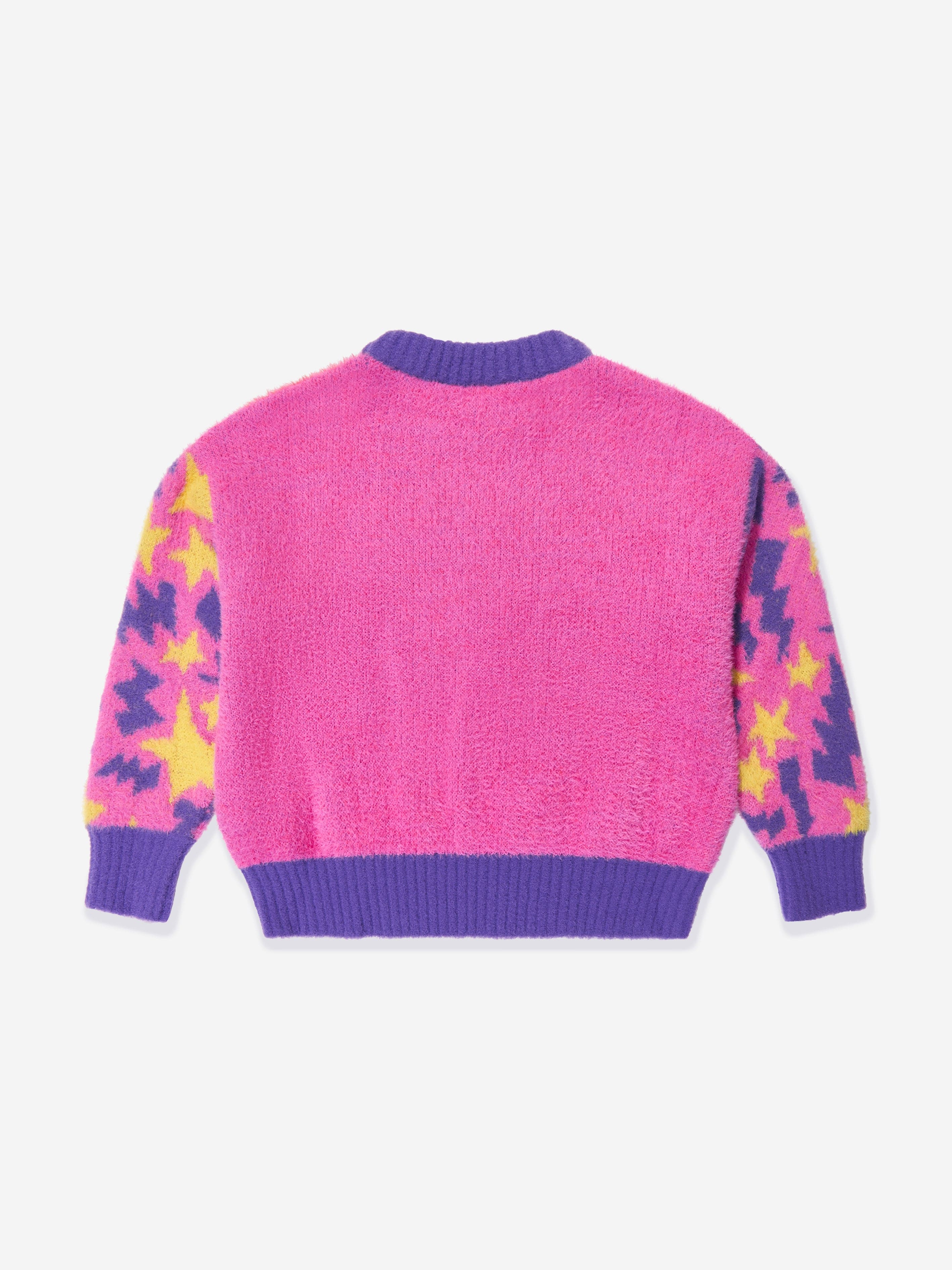 Palm Angels Girls Stars Thunderbolt Knit Jumper in Multicolour