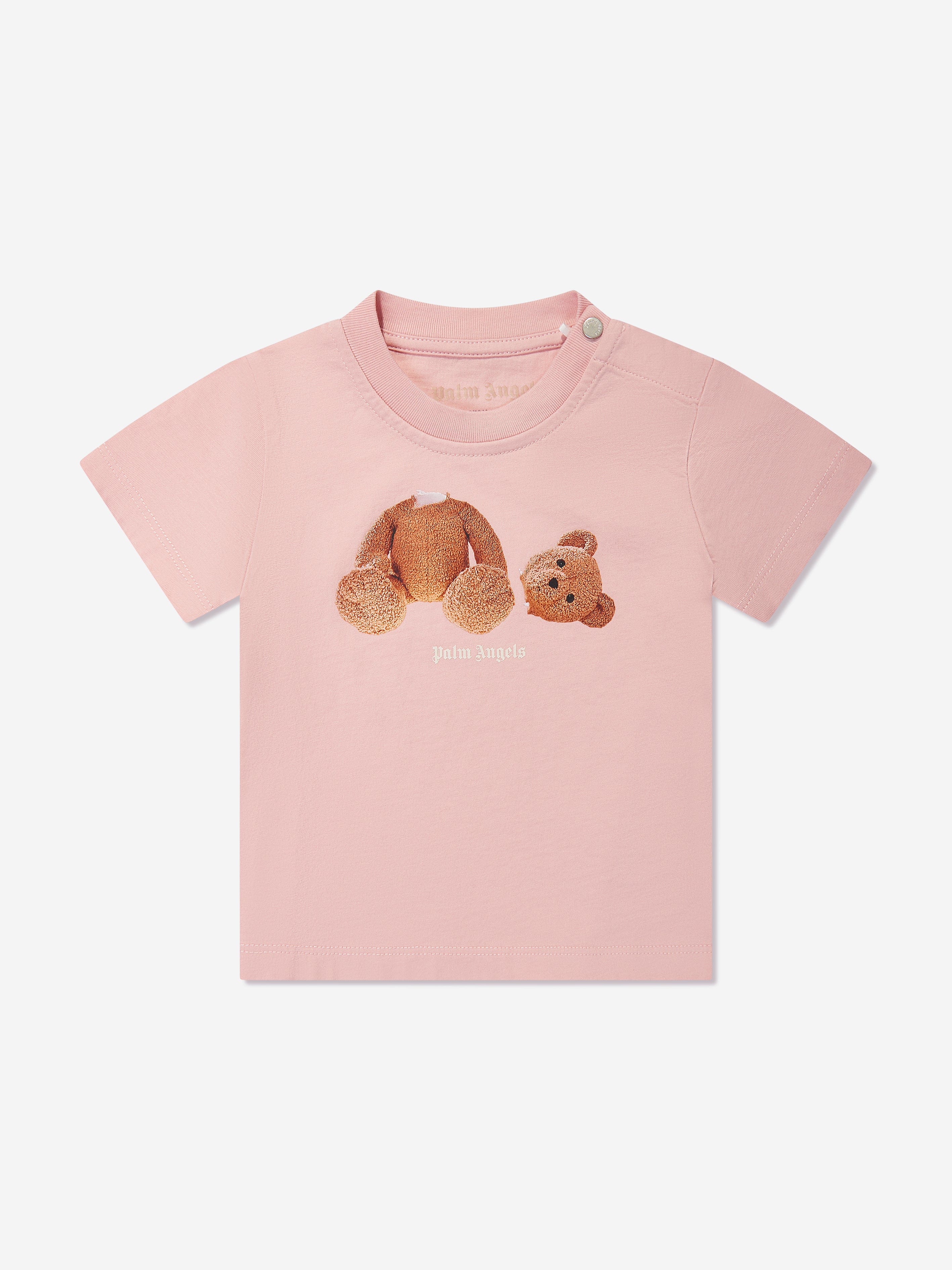 Palm Angels Baby Girls Bear T-Shirt in Pink