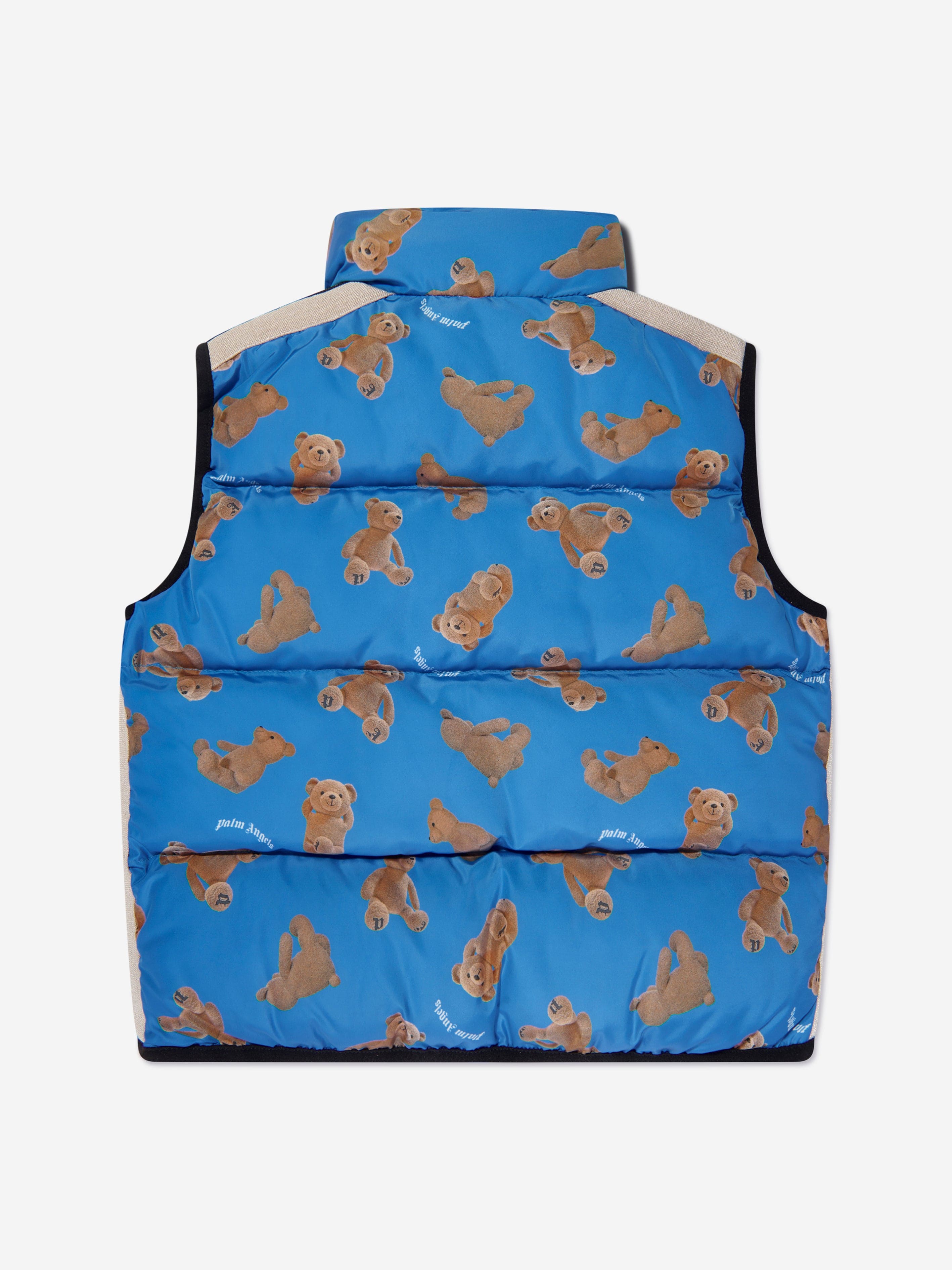 Palm Angels Boys AOP PA Bears Track Gilet in Blue