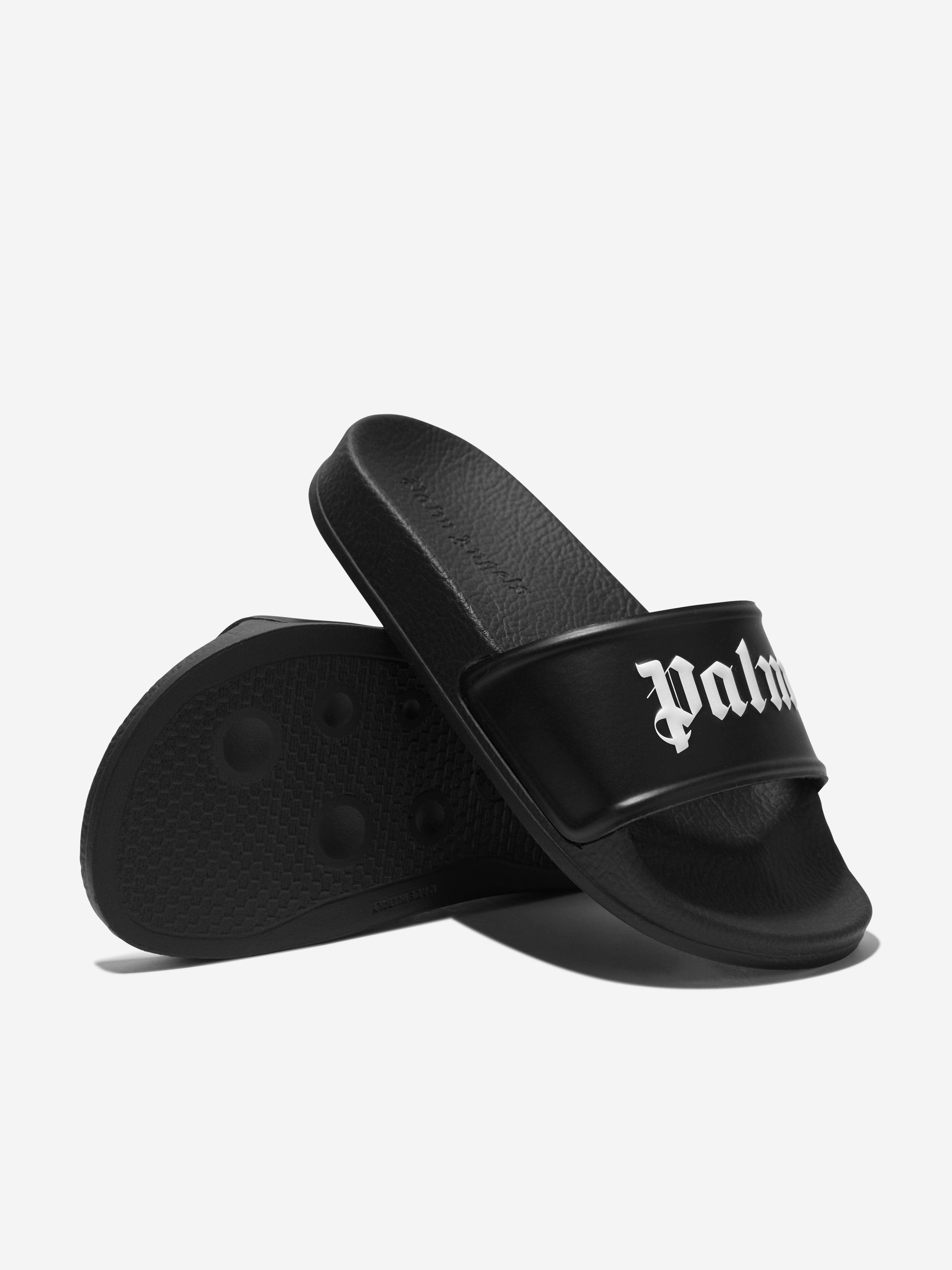 Palm Angels Kids Logo Sliders in Black