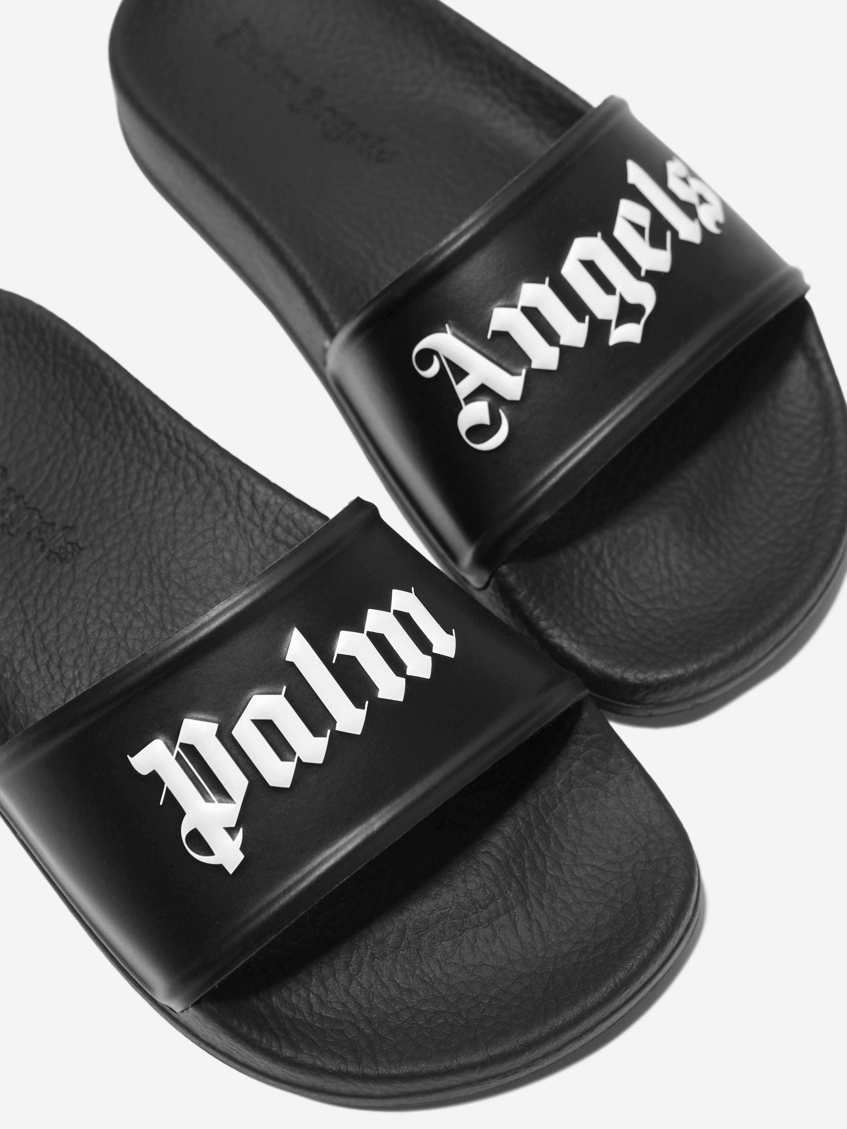 Palm Angels Kids Logo Sliders in Black