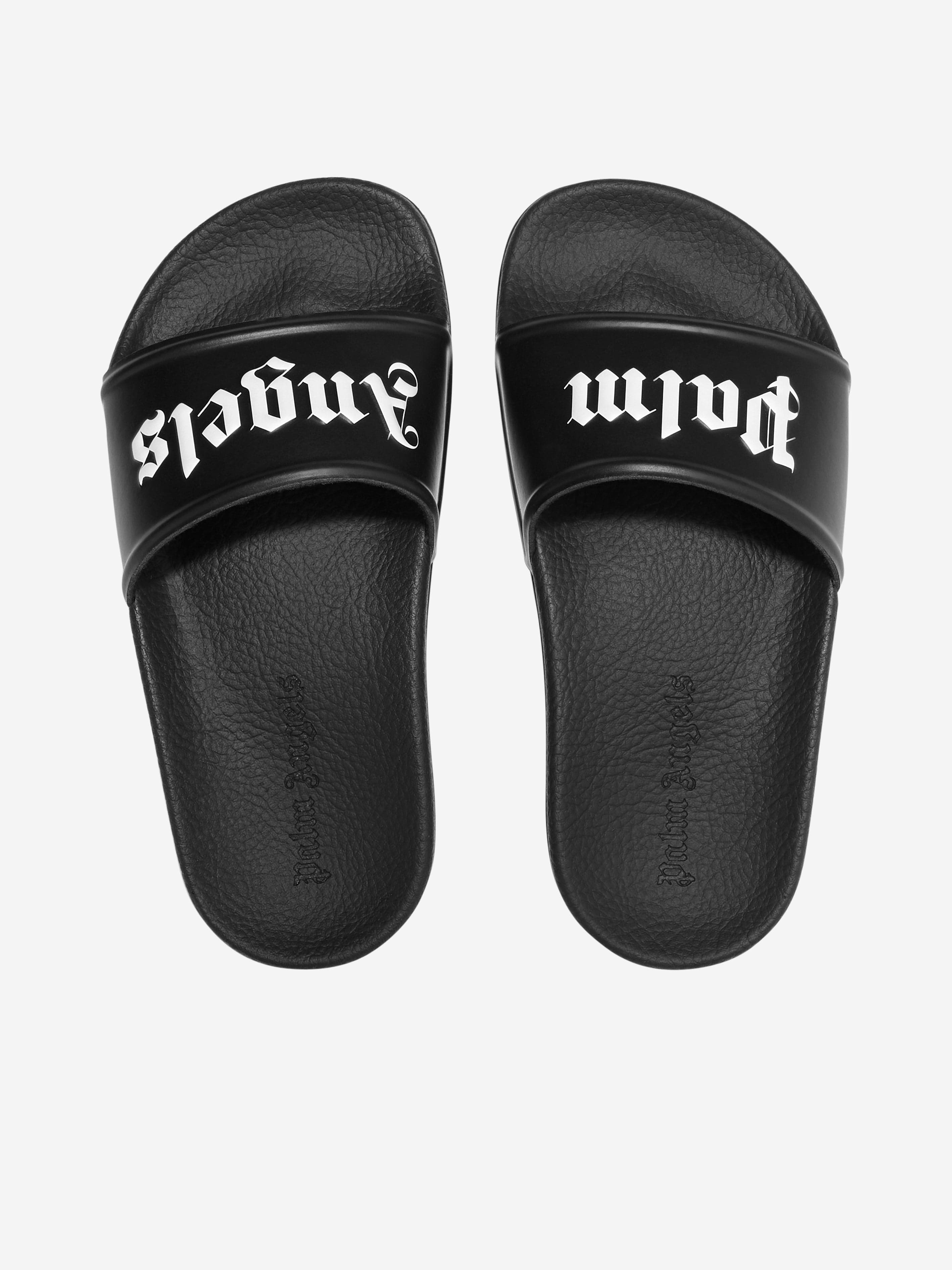 Palm Angels Kids Logo Sliders in Black