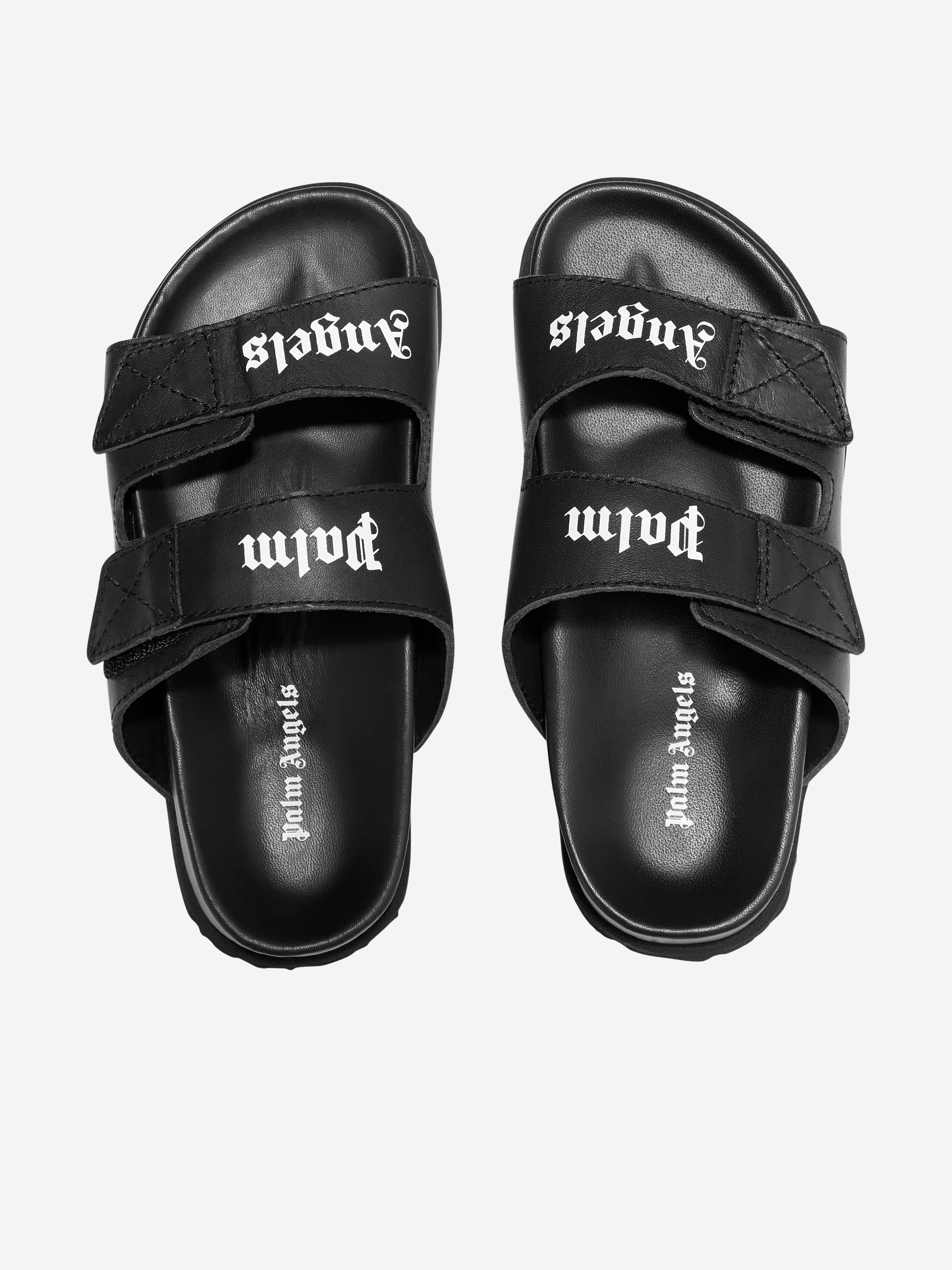 Palm Angels Kids Logo Sandals in Black