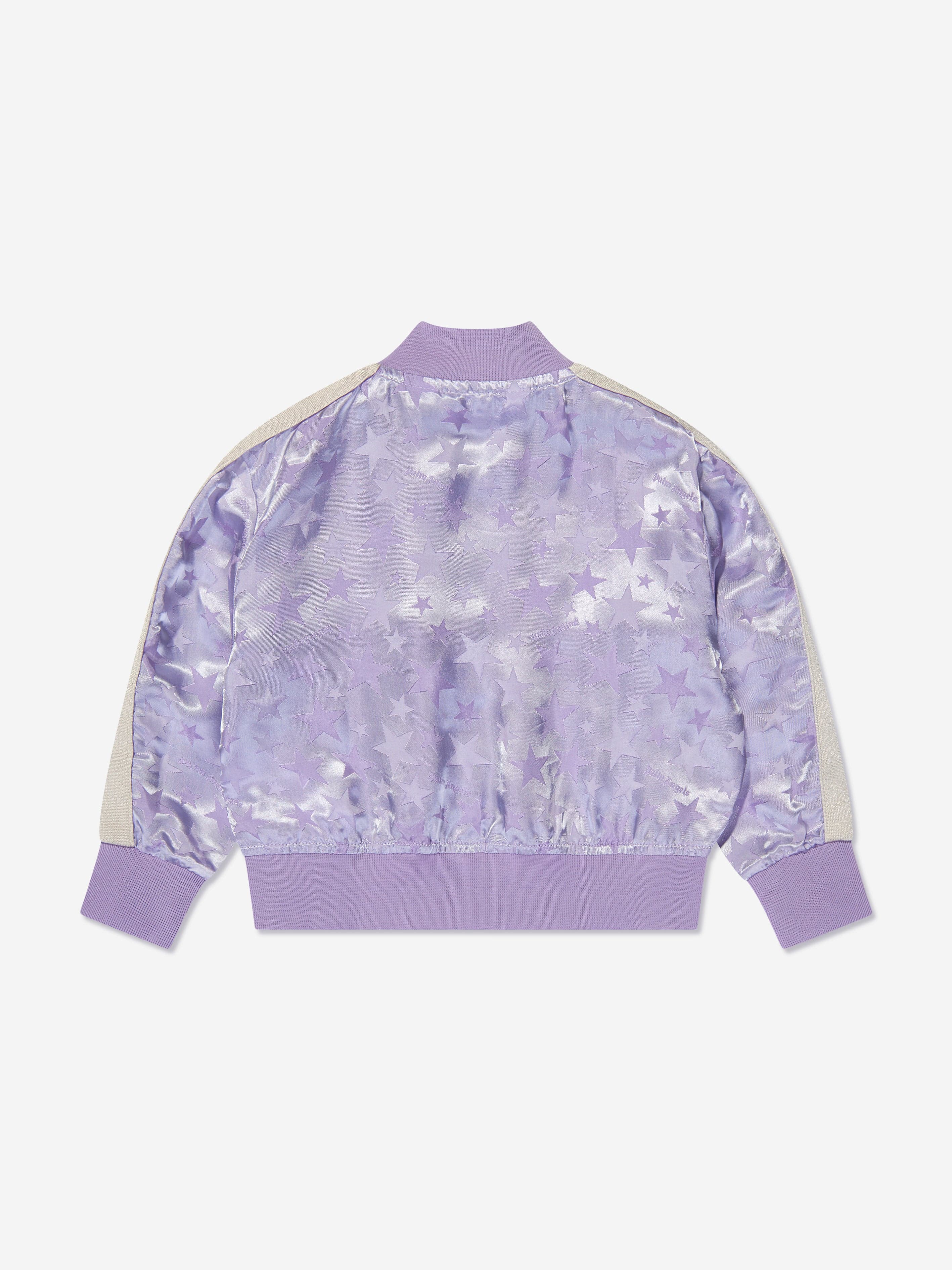 Palm Angels Girls Jacquard PA Stars Track Jacket in Lilac